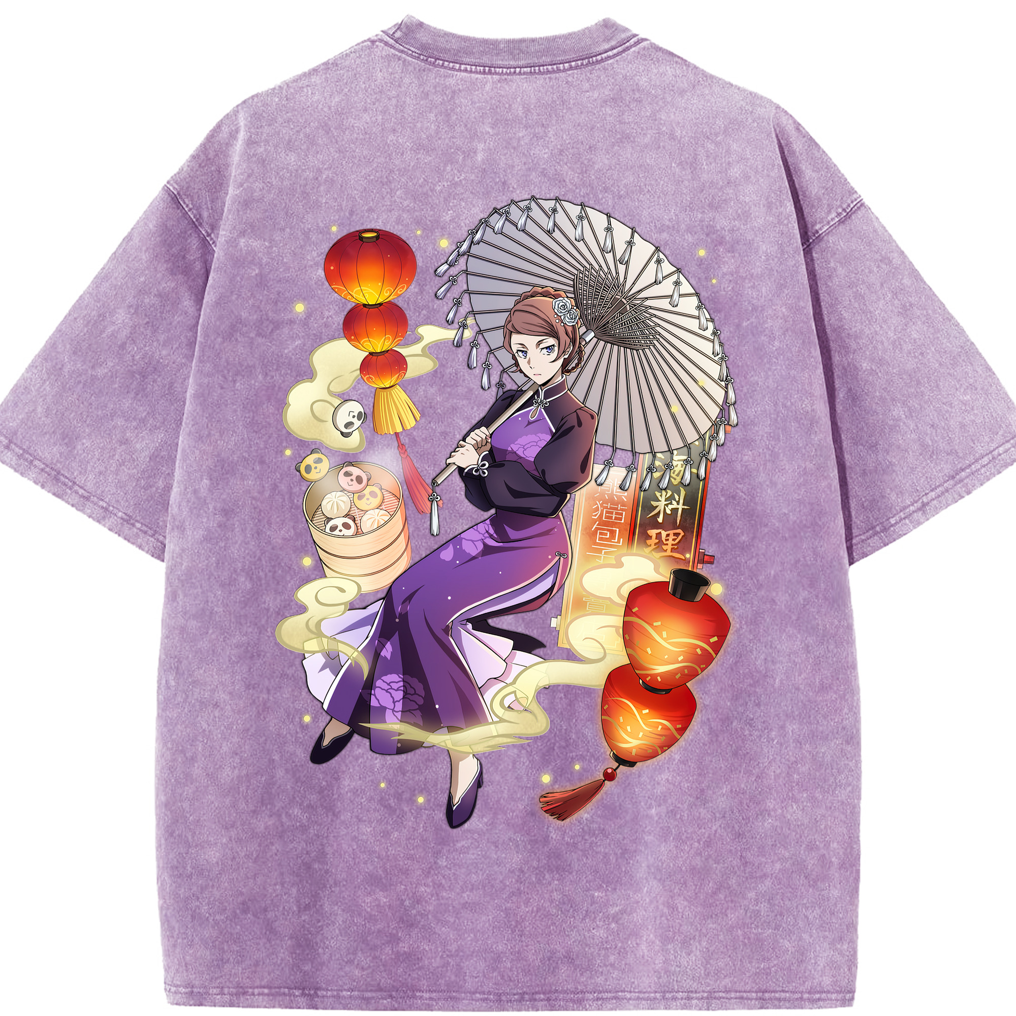 （画像用） 文豪ストレイドッグス Bungo Stray Dogs 綿100% ヴィンテージ風 半袖Tシャツ（背面プリント）
