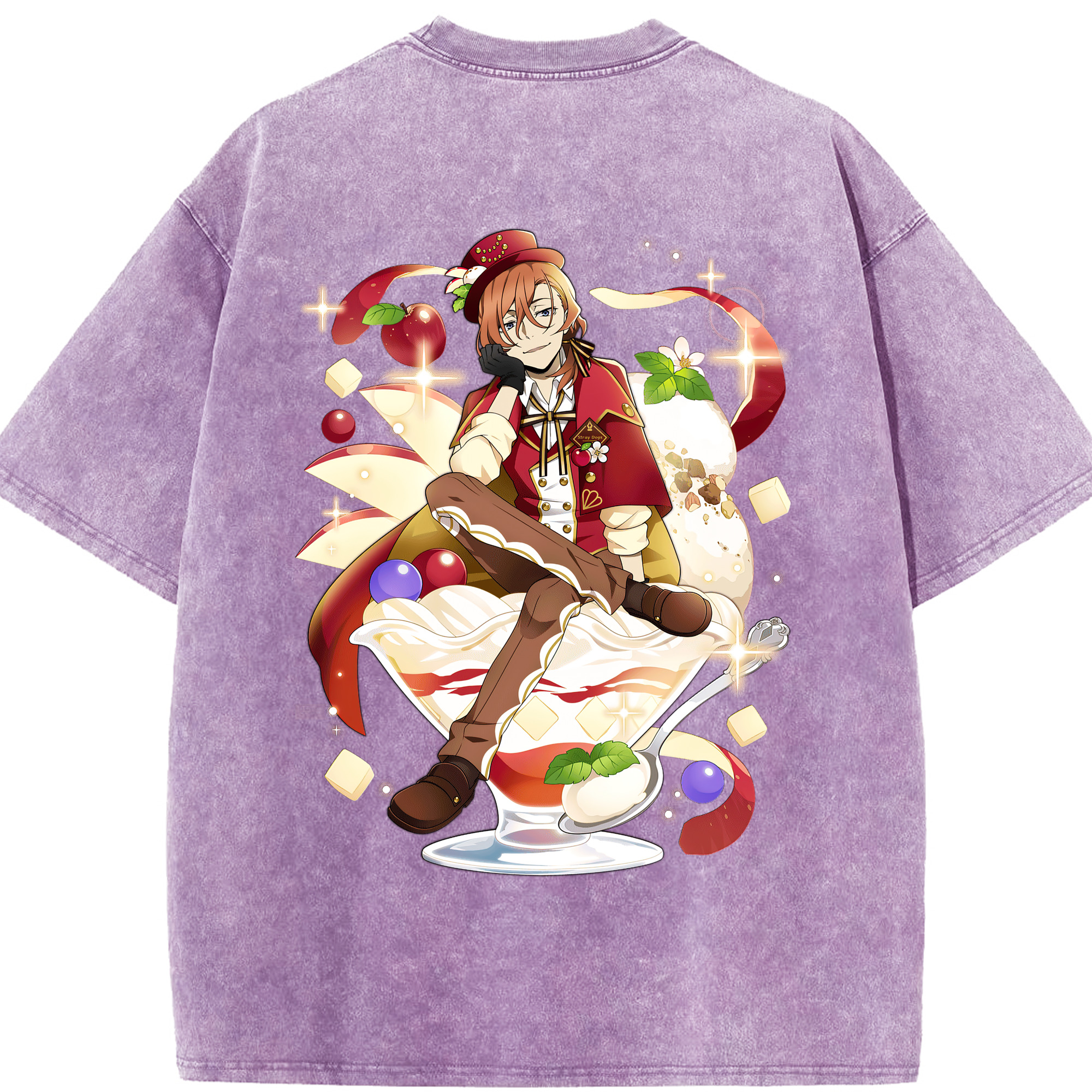 （画像用） 文豪ストレイドッグス Bungo Stray Dogs 綿100% ヴィンテージ風 半袖Tシャツ（背面プリント）