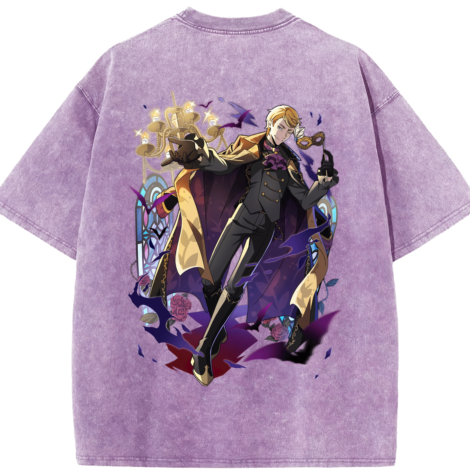 （画像用） 文豪ストレイドッグス Bungo Stray Dogs 綿100% ヴィンテージ風 半袖Tシャツ（背面プリント）