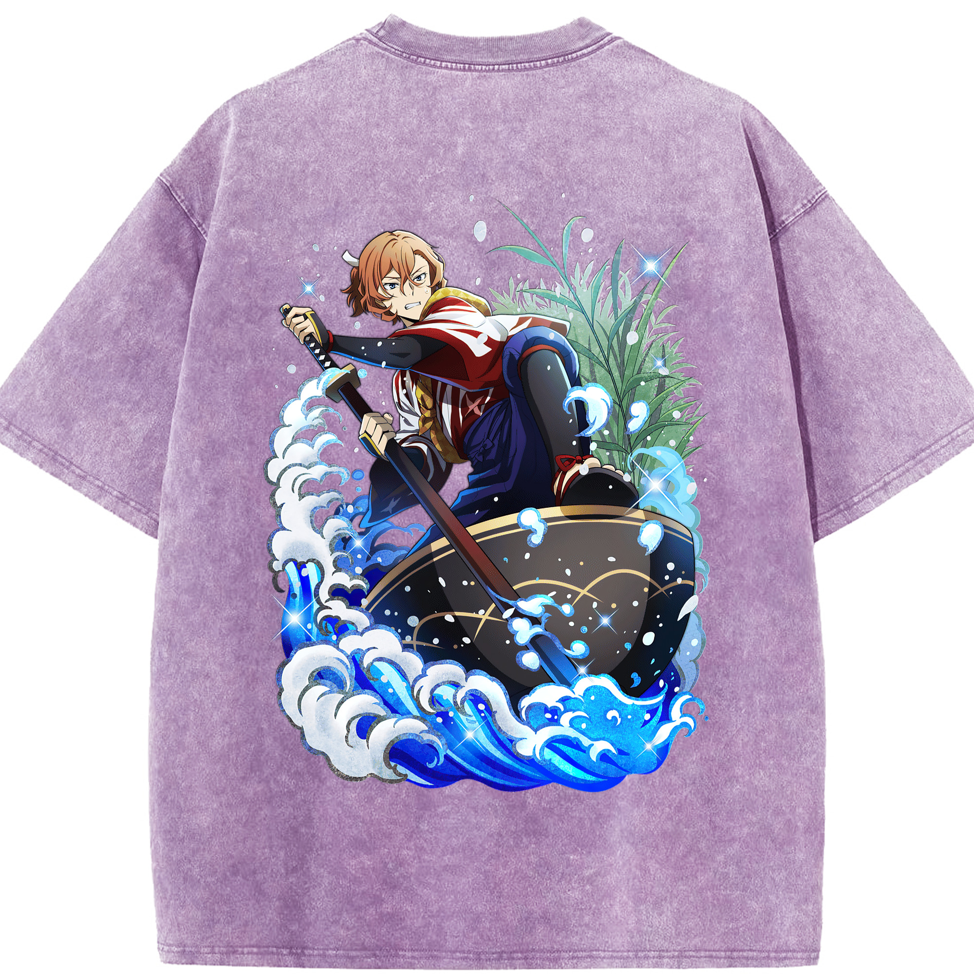 （画像用） 文豪ストレイドッグス Bungo Stray Dogs 綿100% ヴィンテージ風 半袖Tシャツ（背面プリント）