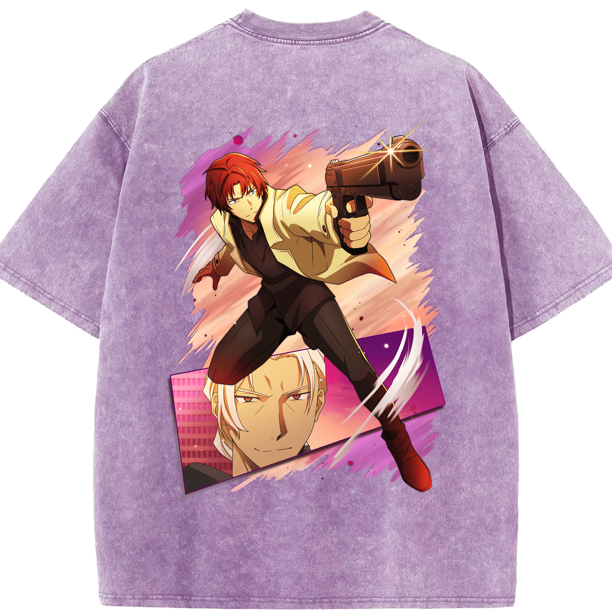 （画像用） 文豪ストレイドッグス Bungo Stray Dogs 綿100% ヴィンテージ風 半袖Tシャツ（背面プリント）