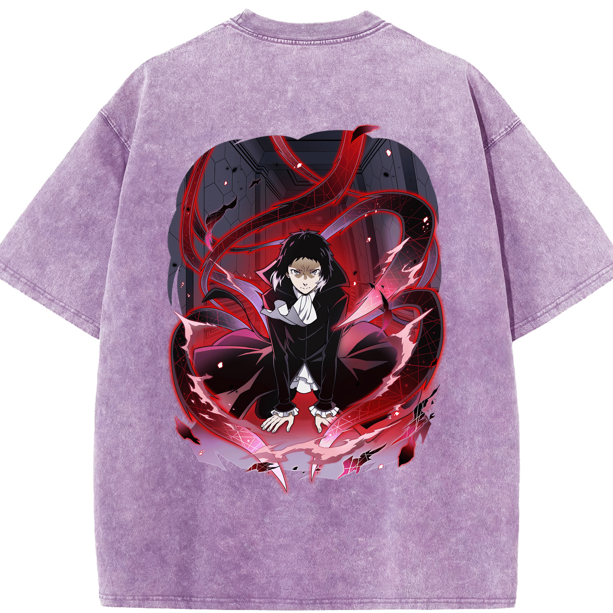 （画像用） 文豪ストレイドッグス Bungo Stray Dogs 綿100% ヴィンテージ風 半袖Tシャツ（背面プリント）