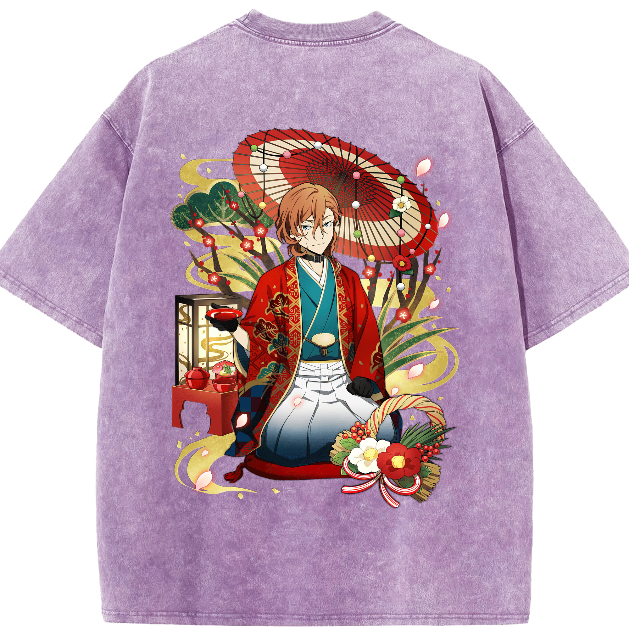 （画像用） 文豪ストレイドッグス Bungo Stray Dogs 綿100% ヴィンテージ風 半袖Tシャツ（背面プリント）