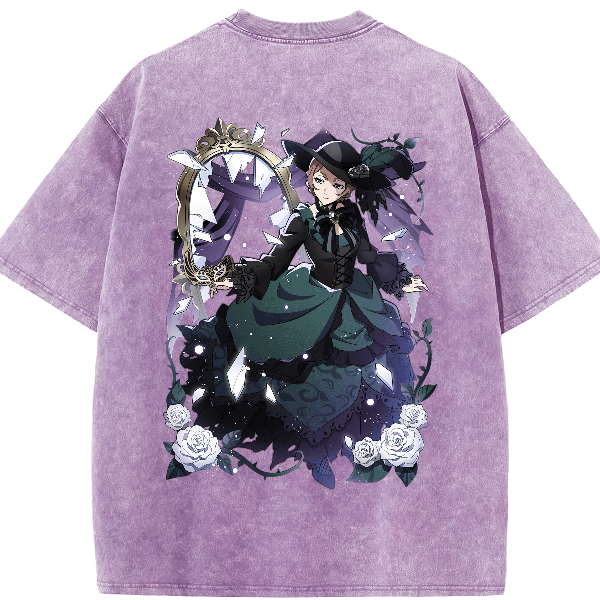 （画像用） 文豪ストレイドッグス Bungo Stray Dogs 綿100% ヴィンテージ風 半袖Tシャツ（背面プリント）