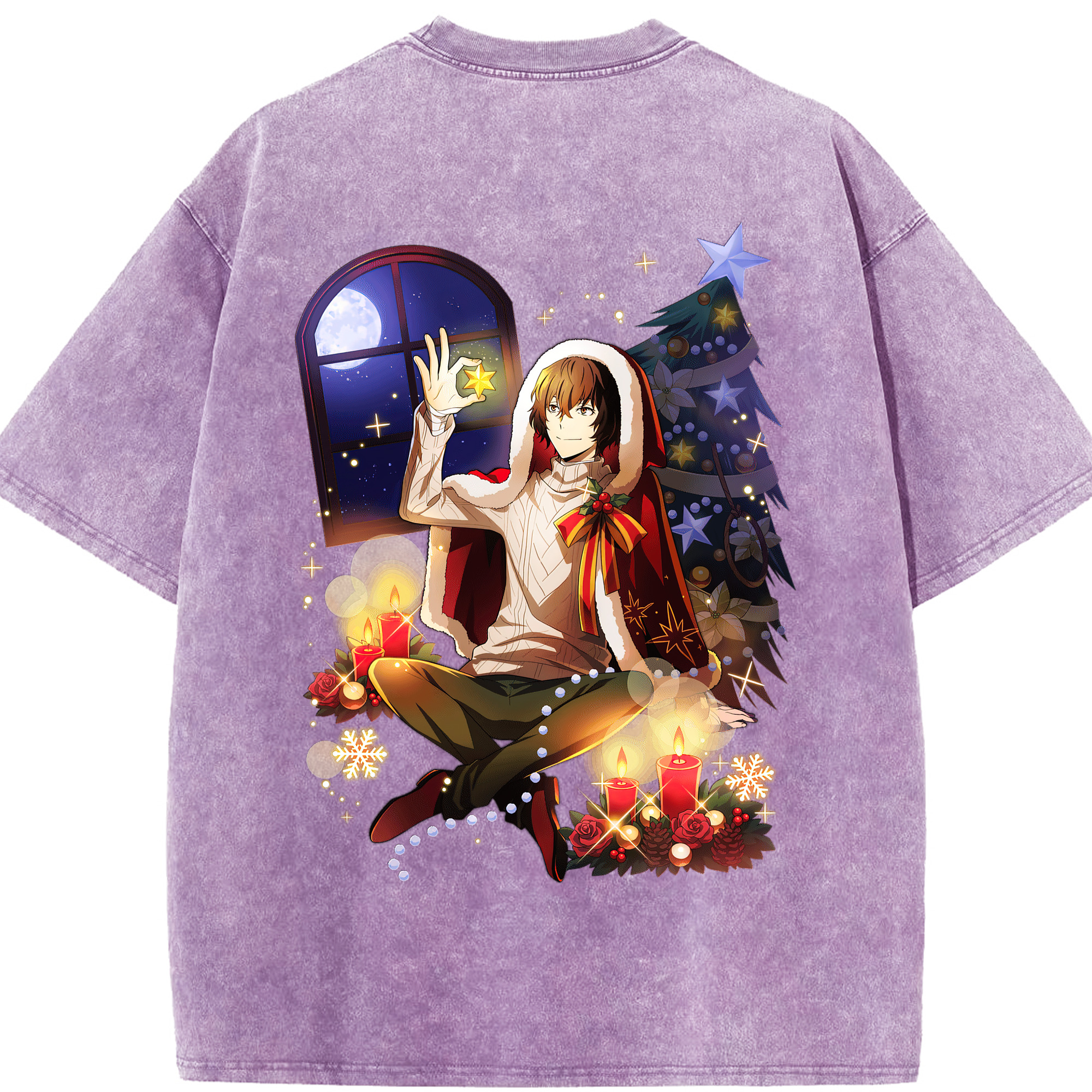 （画像用） 文豪ストレイドッグス Bungo Stray Dogs 綿100% ヴィンテージ風 半袖Tシャツ（背面プリント）