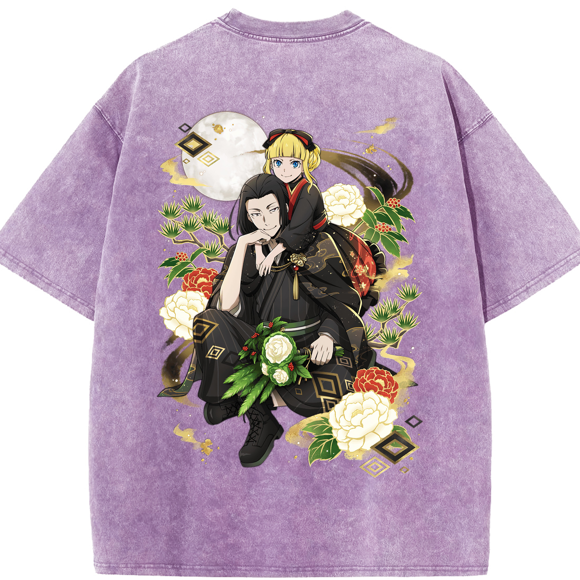 （画像用） 文豪ストレイドッグス Bungo Stray Dogs 綿100% ヴィンテージ風 半袖Tシャツ（背面プリント）