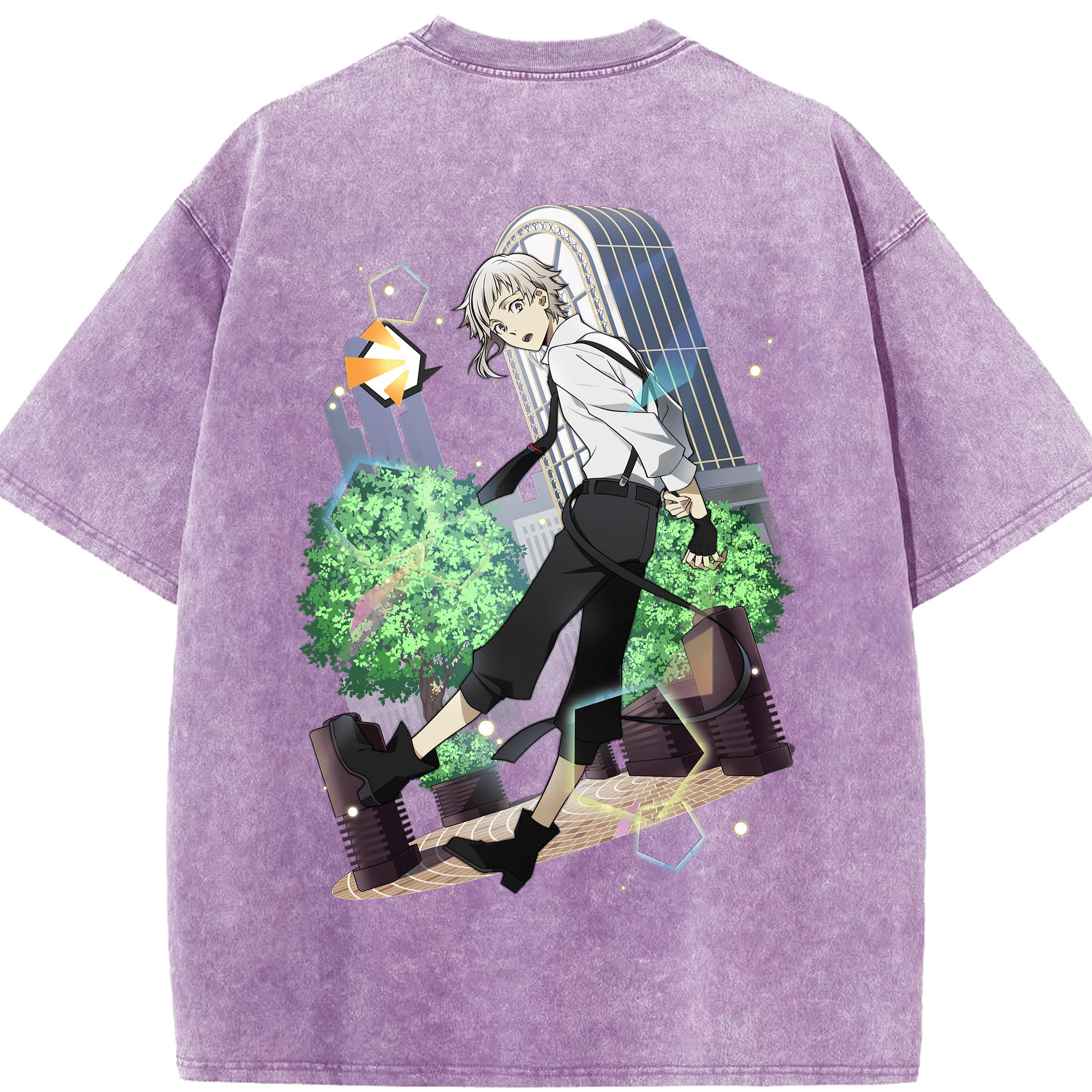 （画像用） 文豪ストレイドッグス Bungo Stray Dogs 綿100% ヴィンテージ風 半袖Tシャツ（背面プリント）