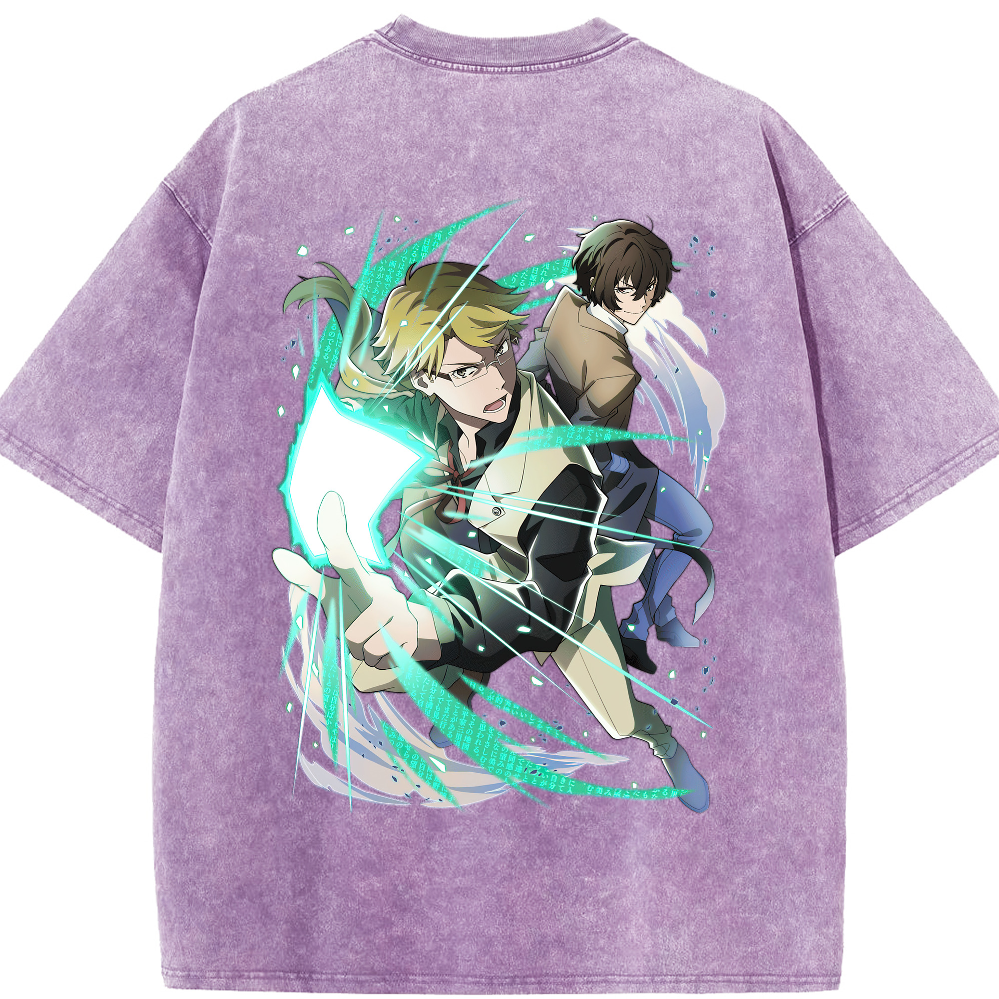（画像用） 文豪ストレイドッグス Bungo Stray Dogs 綿100% ヴィンテージ風 半袖Tシャツ（背面プリント）