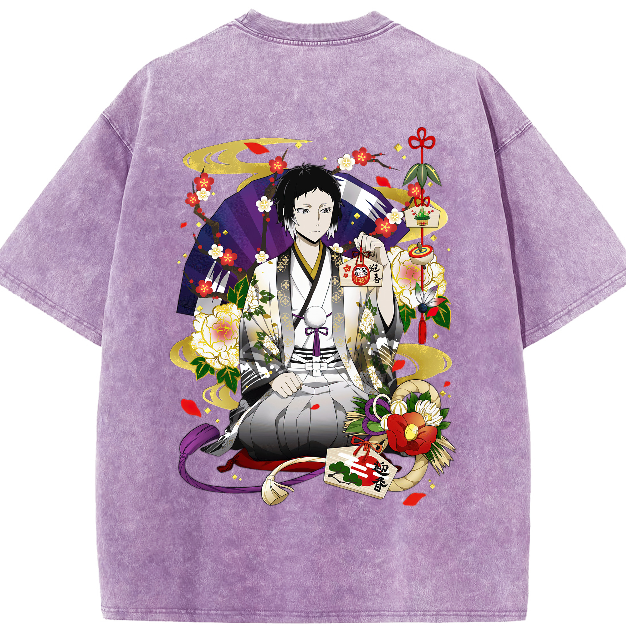 （画像用） 文豪ストレイドッグス Bungo Stray Dogs 綿100% ヴィンテージ風 半袖Tシャツ（背面プリント）