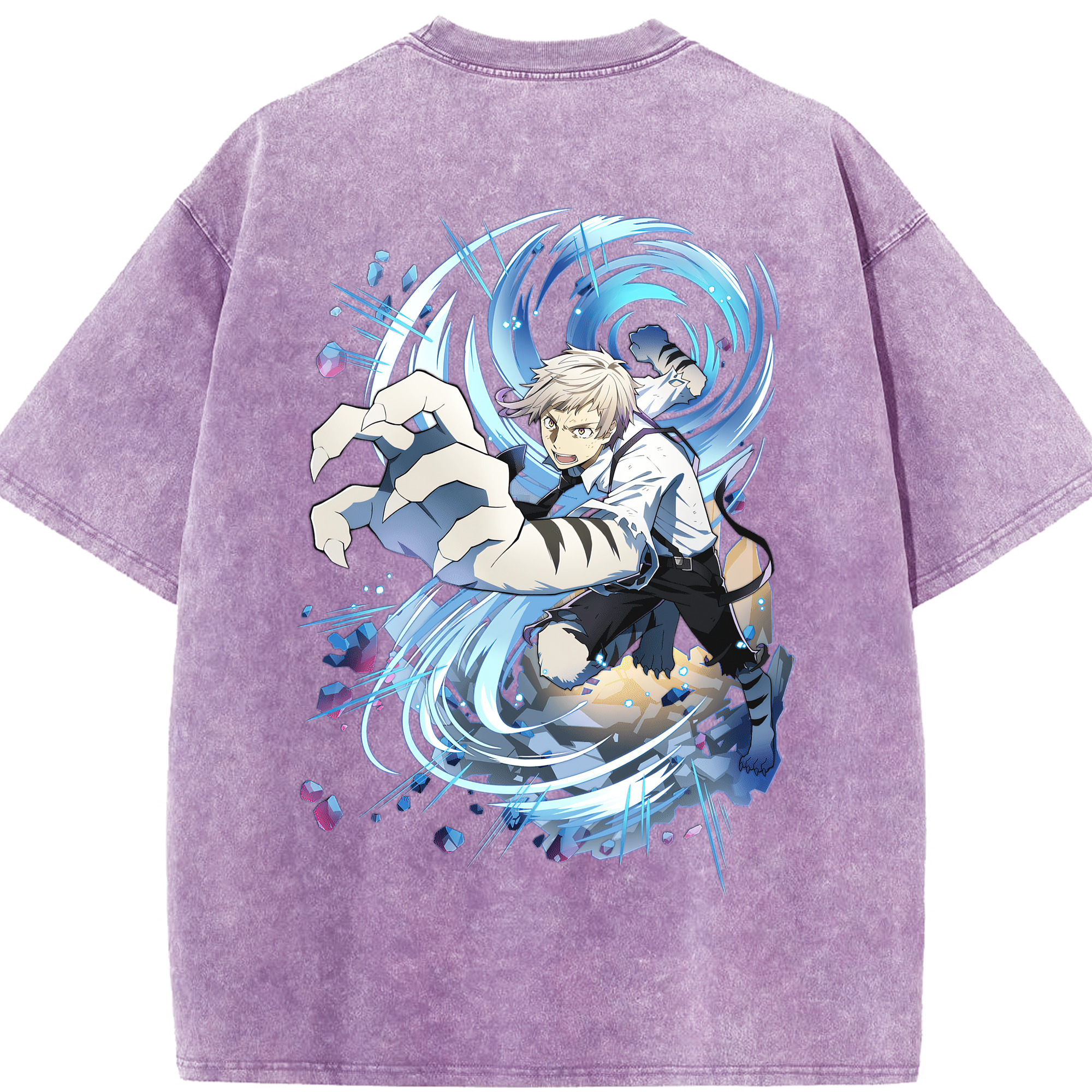 （画像用） 文豪ストレイドッグス Bungo Stray Dogs 綿100% ヴィンテージ風 半袖Tシャツ（背面プリント）