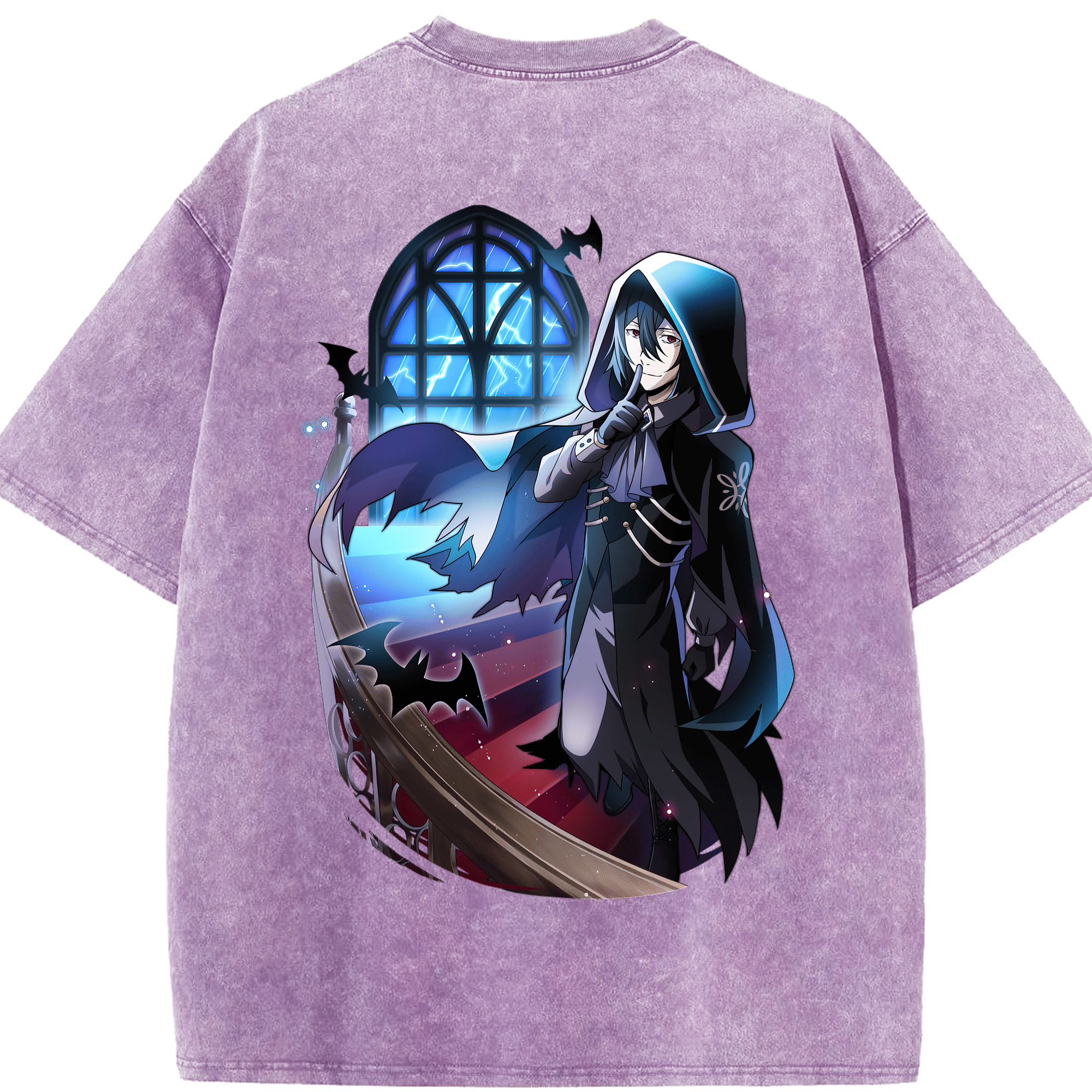 （画像用） 文豪ストレイドッグス Bungo Stray Dogs 綿100% ヴィンテージ風 半袖Tシャツ（背面プリント）