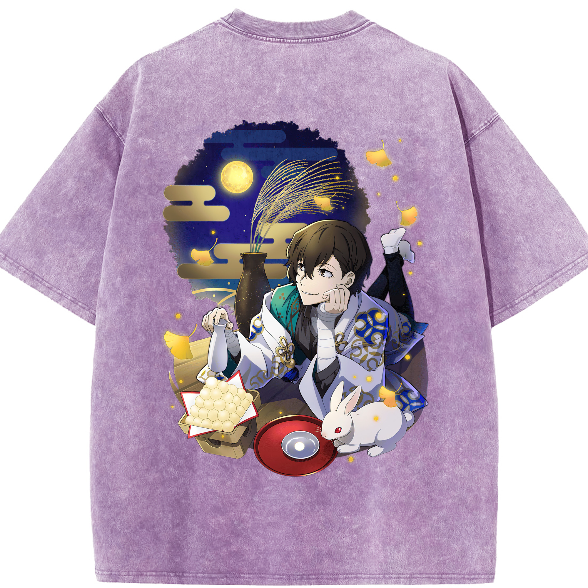（画像用） 文豪ストレイドッグス Bungo Stray Dogs 綿100% ヴィンテージ風 半袖Tシャツ（背面プリント）