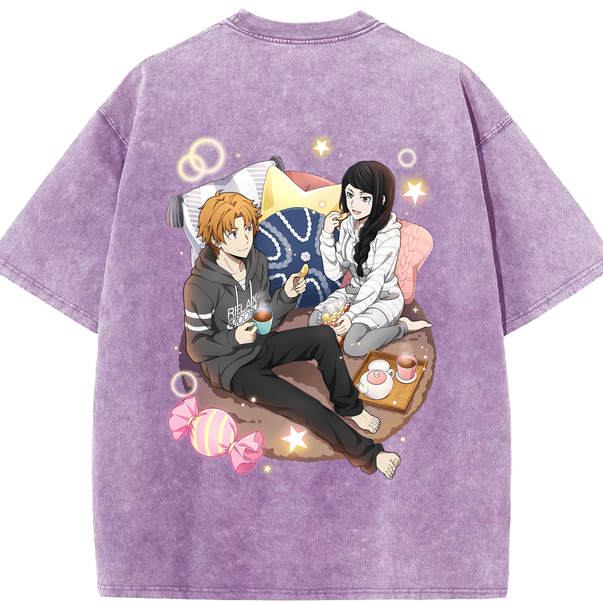 （画像用） 文豪ストレイドッグス Bungo Stray Dogs 綿100% ヴィンテージ風 半袖Tシャツ（背面プリント）