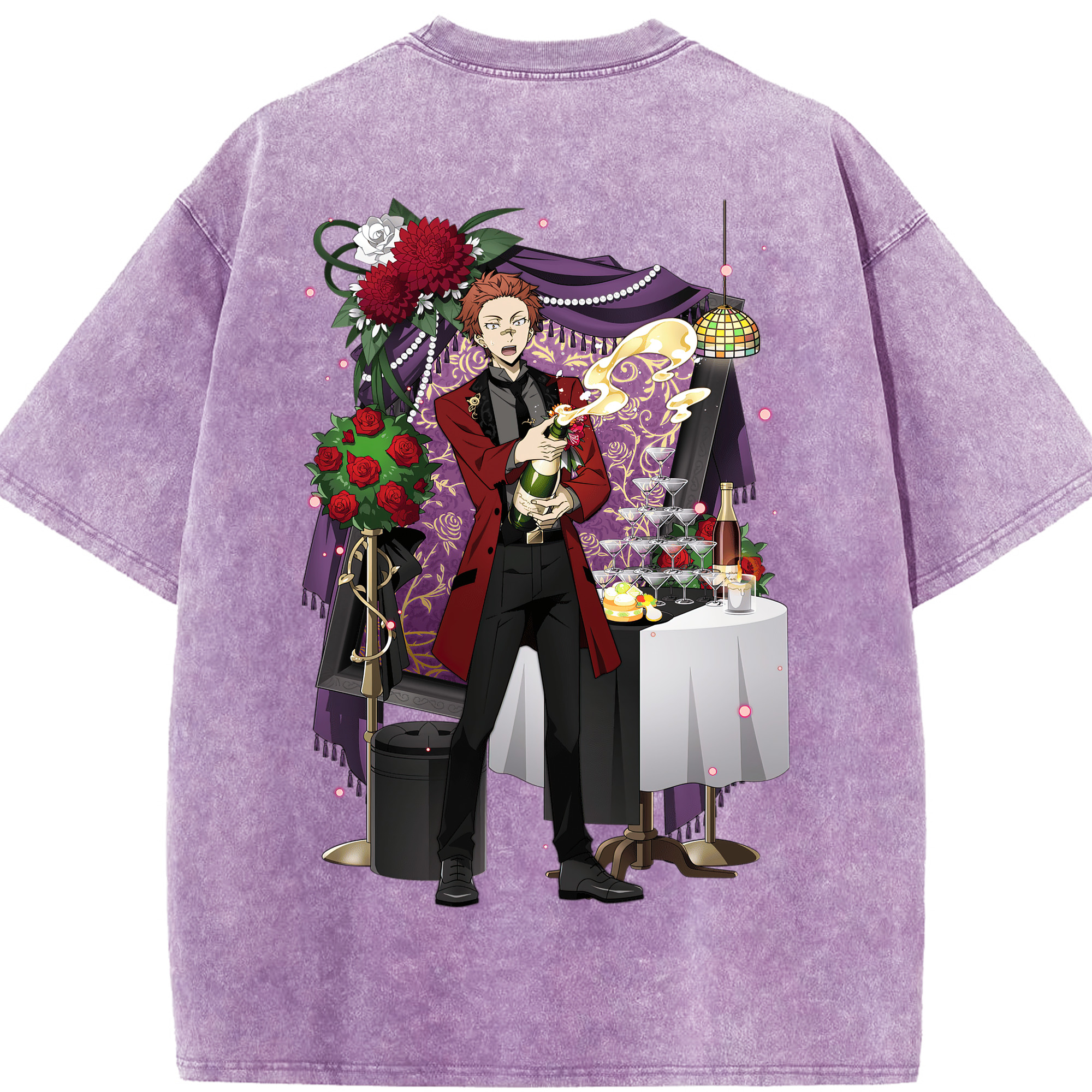 （画像用） 文豪ストレイドッグス Bungo Stray Dogs 綿100% ヴィンテージ風 半袖Tシャツ（背面プリント）