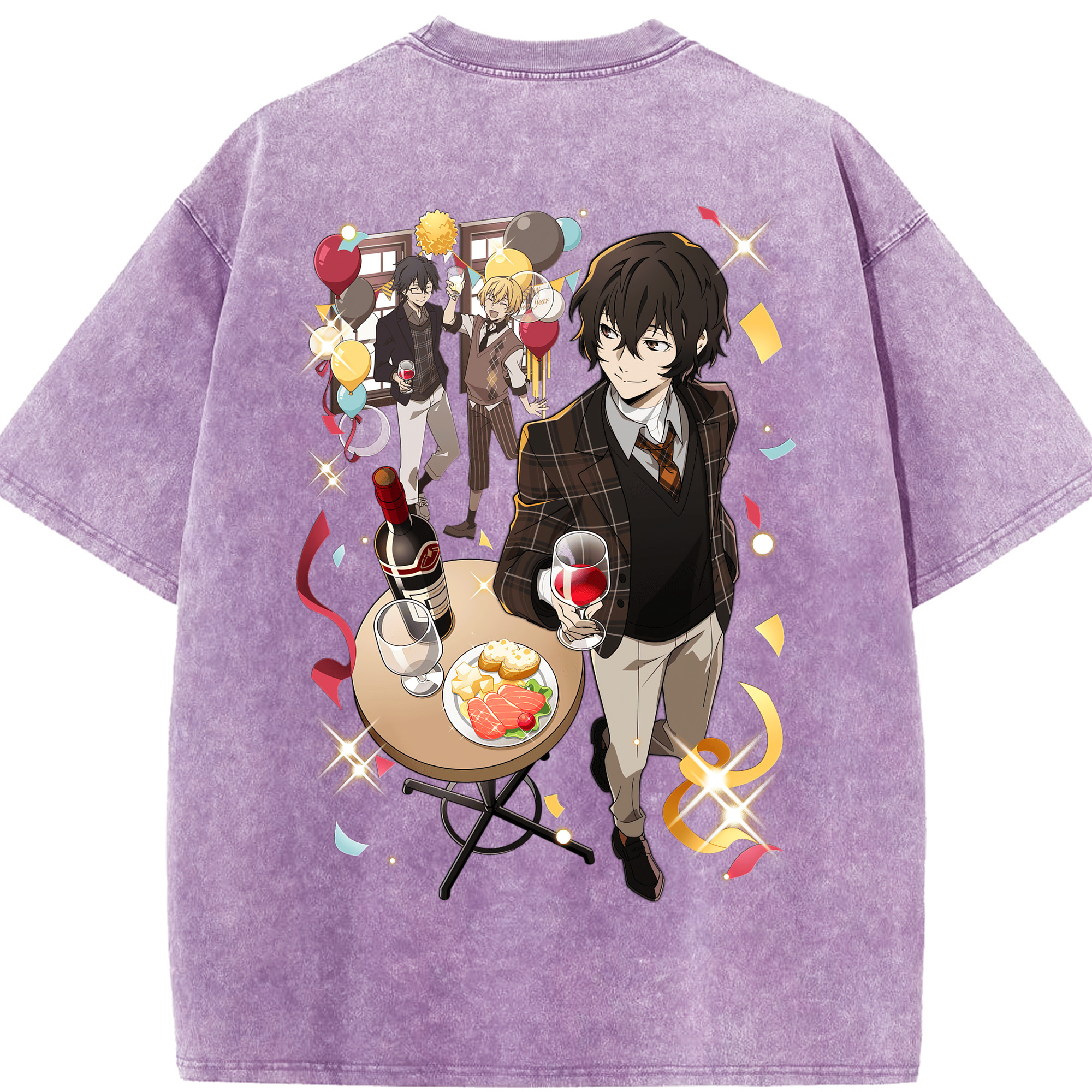 （画像用） 文豪ストレイドッグス Bungo Stray Dogs 綿100% ヴィンテージ風 半袖Tシャツ（背面プリント）