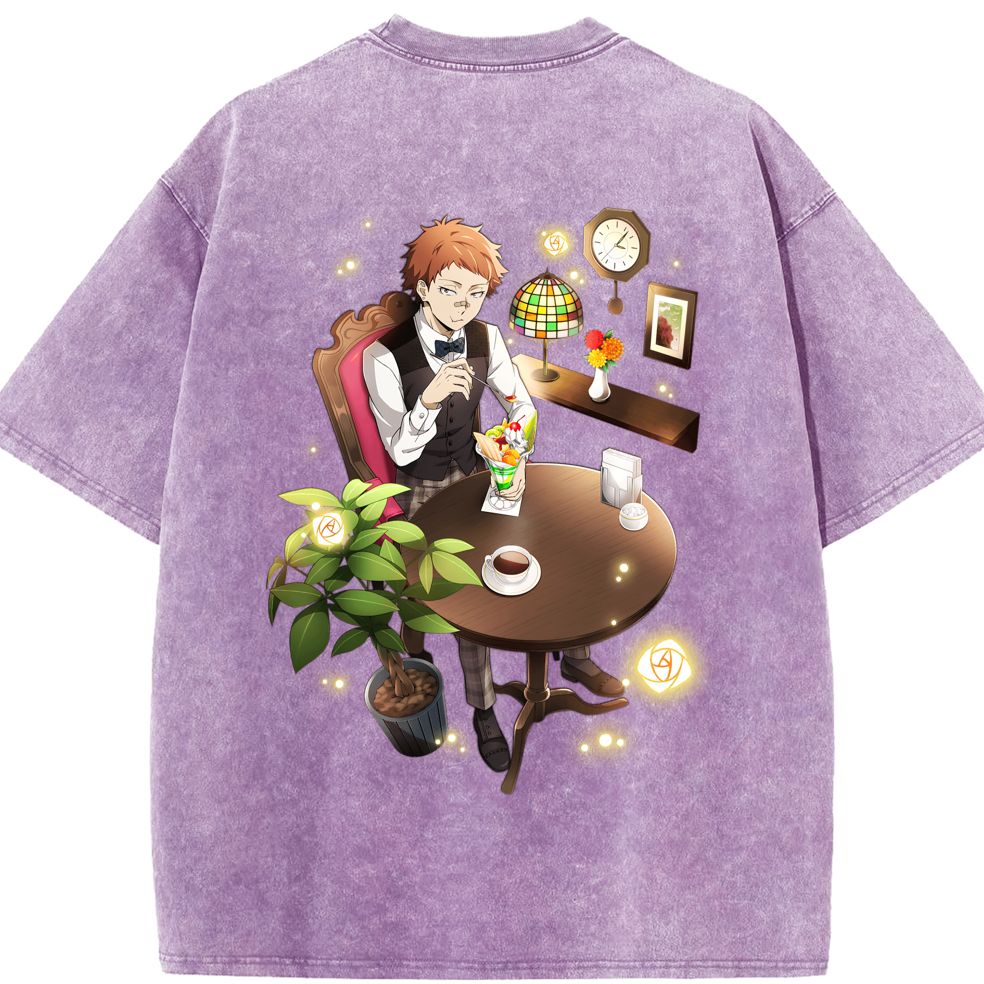 （画像用） 文豪ストレイドッグス Bungo Stray Dogs 綿100% ヴィンテージ風 半袖Tシャツ（背面プリント）