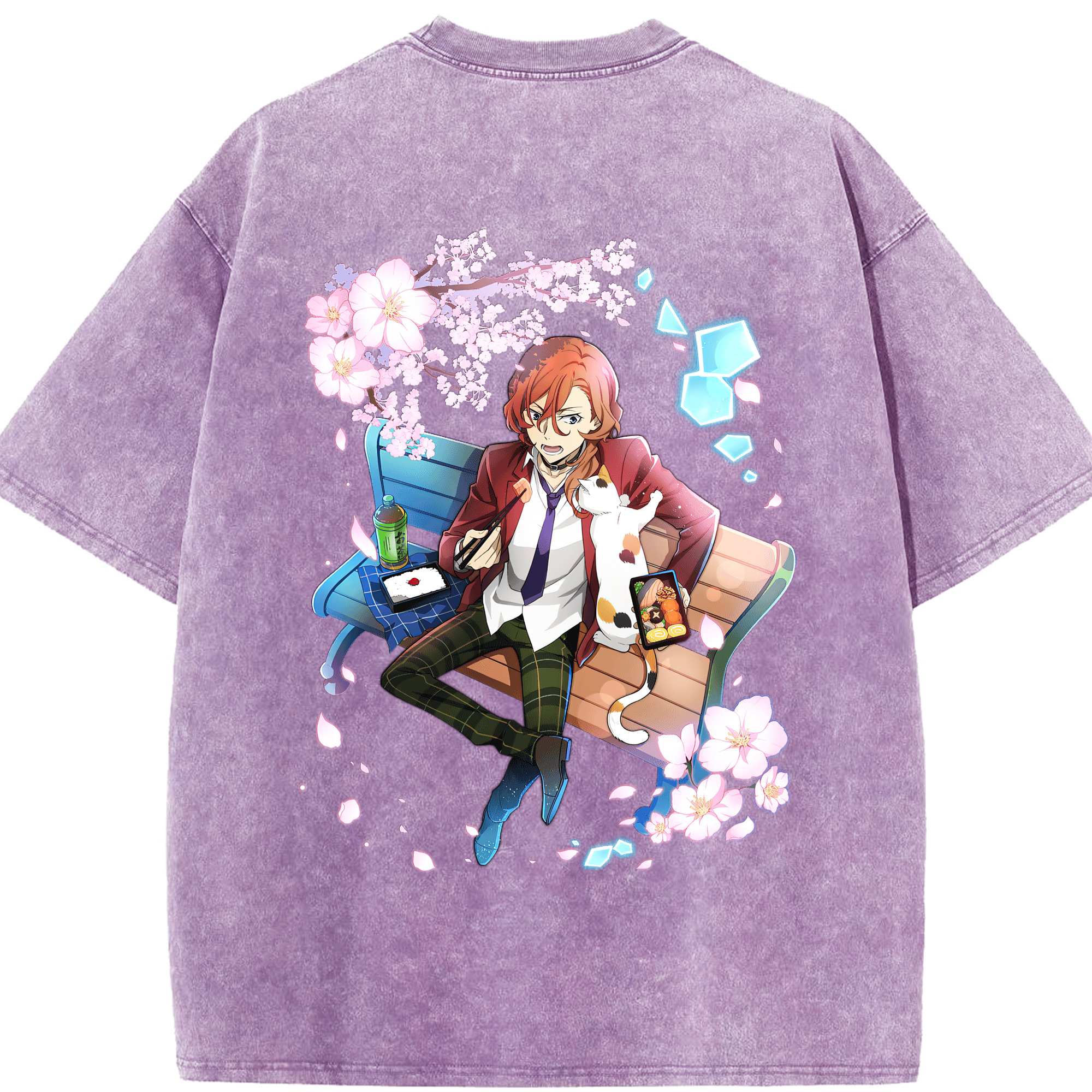 （画像用） 文豪ストレイドッグス Bungo Stray Dogs 綿100% ヴィンテージ風 半袖Tシャツ（背面プリント）