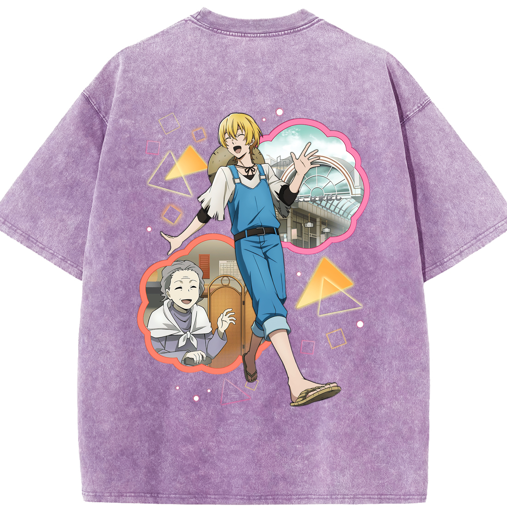 （画像用） 文豪ストレイドッグス Bungo Stray Dogs 綿100% ヴィンテージ風 半袖Tシャツ（背面プリント）