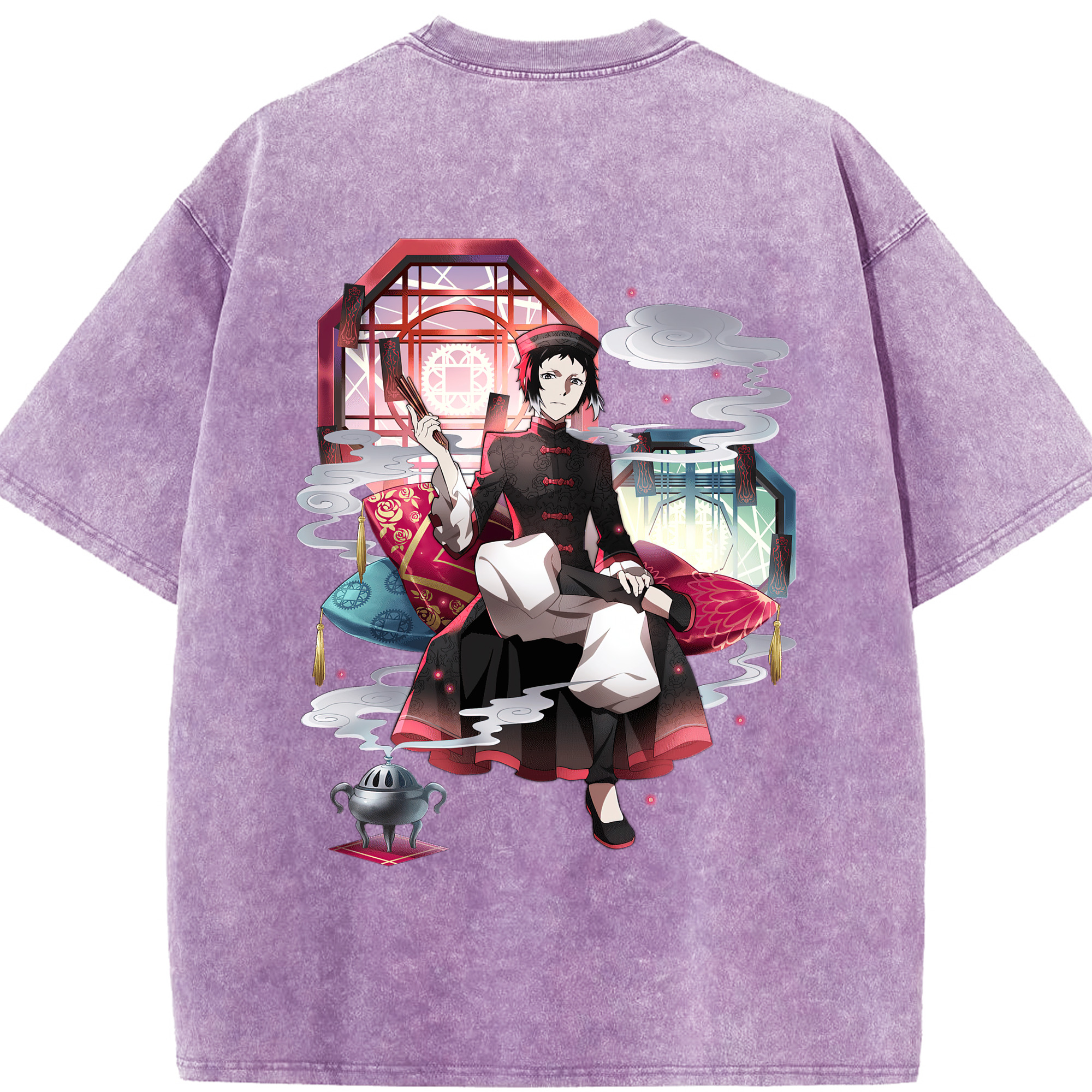 （画像用） 文豪ストレイドッグス Bungo Stray Dogs 綿100% ヴィンテージ風 半袖Tシャツ（背面プリント）