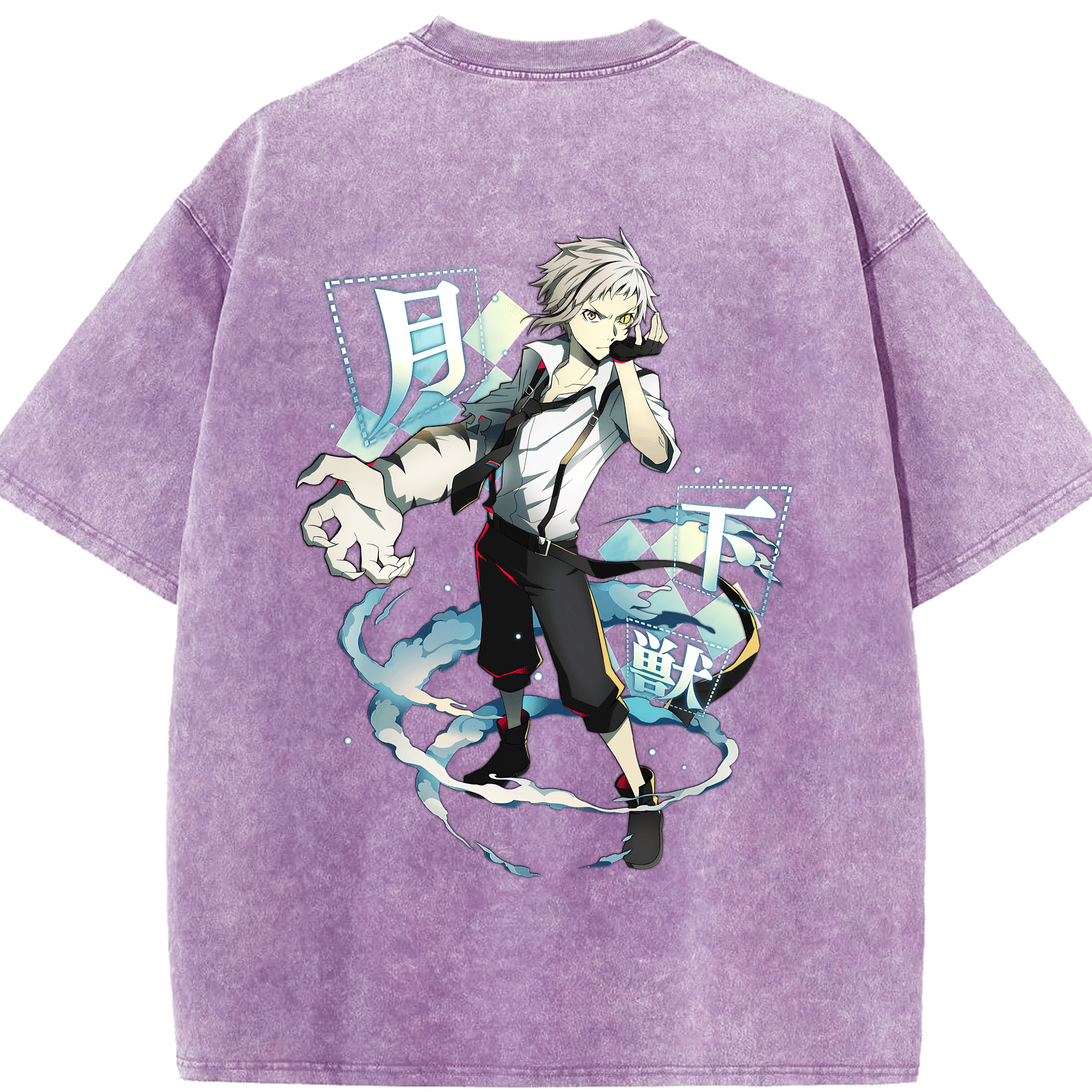 （画像用） 文豪ストレイドッグス Bungo Stray Dogs 綿100% ヴィンテージ風 半袖Tシャツ（背面プリント）