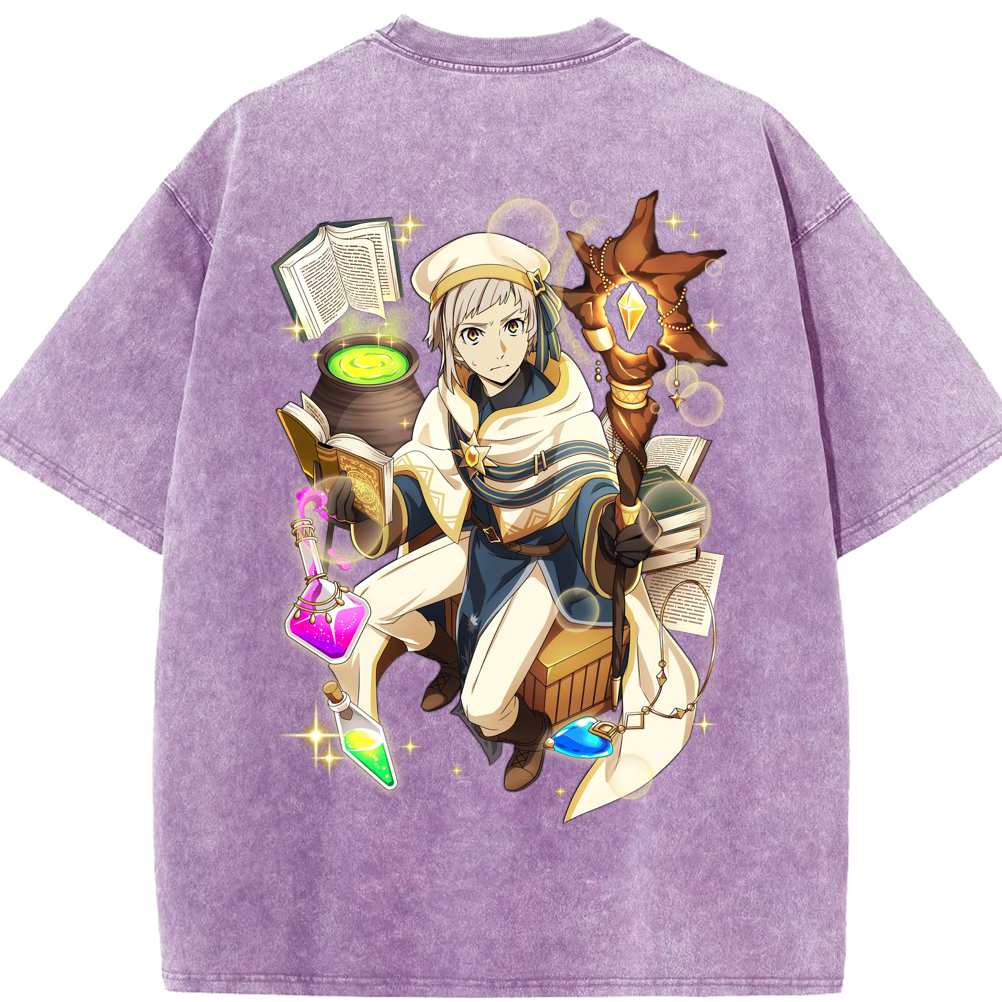 （画像用） 文豪ストレイドッグス Bungo Stray Dogs 綿100% ヴィンテージ風 半袖Tシャツ（背面プリント）
