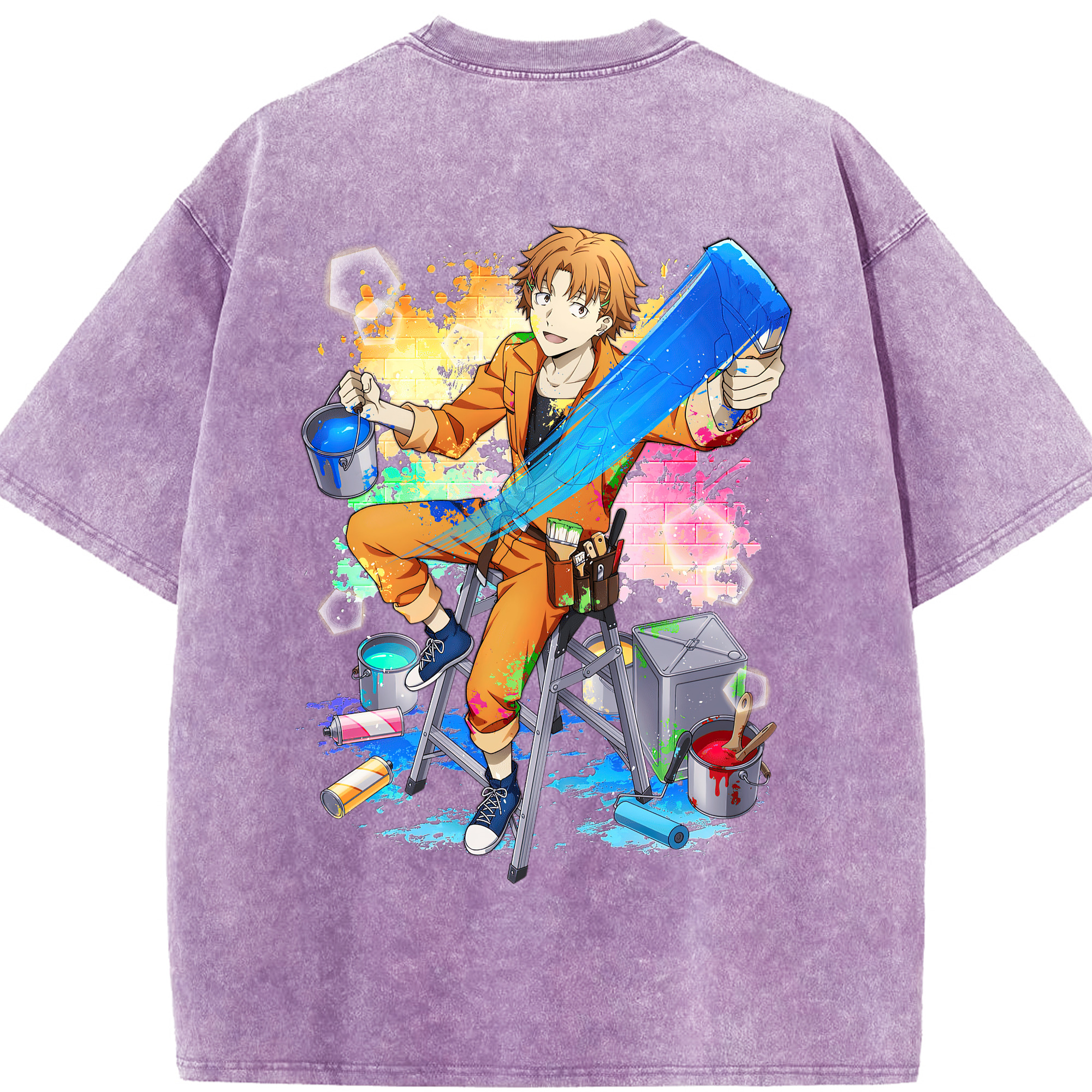 （画像用） 文豪ストレイドッグス Bungo Stray Dogs 綿100% ヴィンテージ風 半袖Tシャツ（背面プリント）
