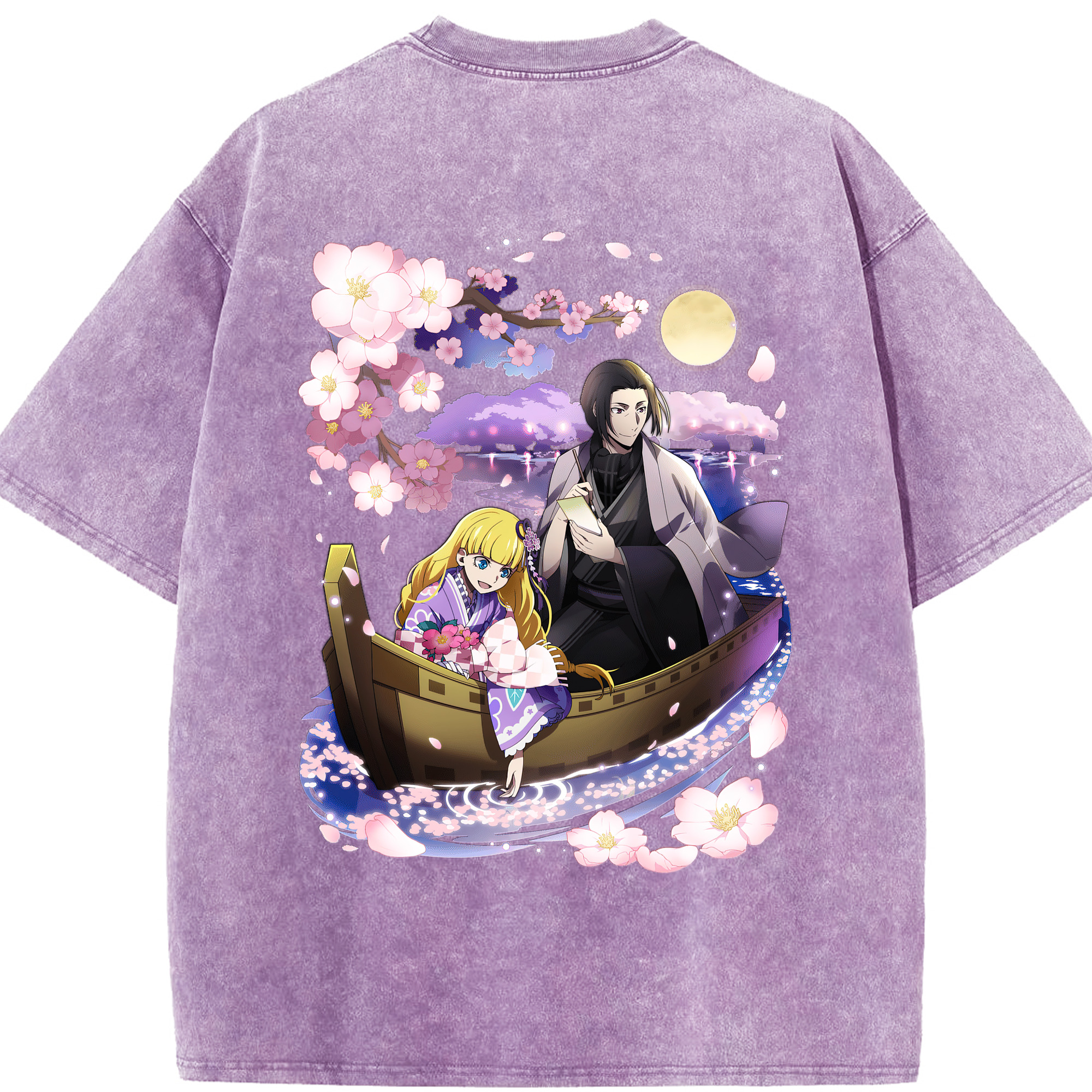 （画像用） 文豪ストレイドッグス Bungo Stray Dogs 綿100% ヴィンテージ風 半袖Tシャツ（背面プリント）