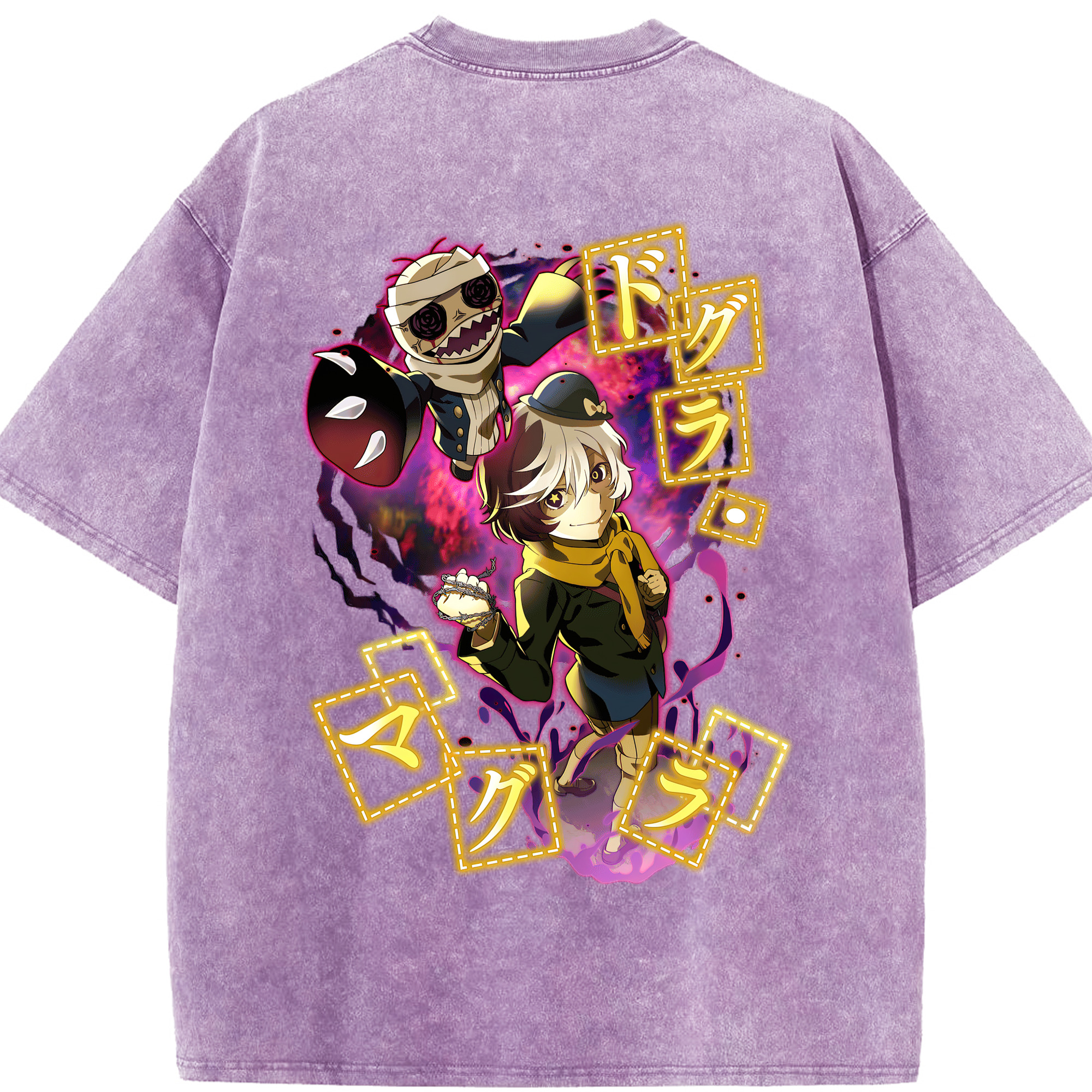 （画像用） 文豪ストレイドッグス Bungo Stray Dogs 綿100% ヴィンテージ風 半袖Tシャツ（背面プリント）