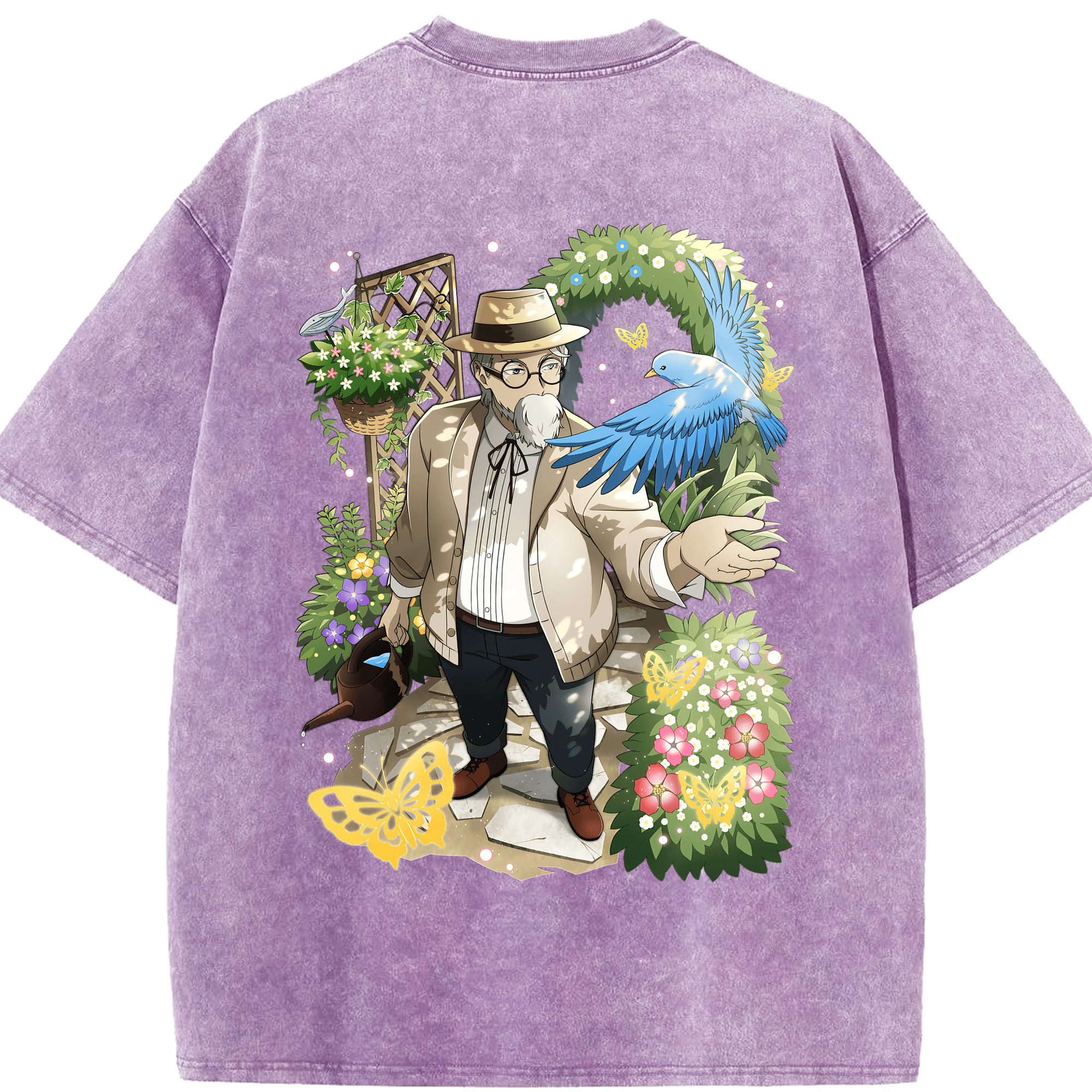 （画像用） 文豪ストレイドッグス Bungo Stray Dogs 綿100% ヴィンテージ風 半袖Tシャツ（背面プリント）