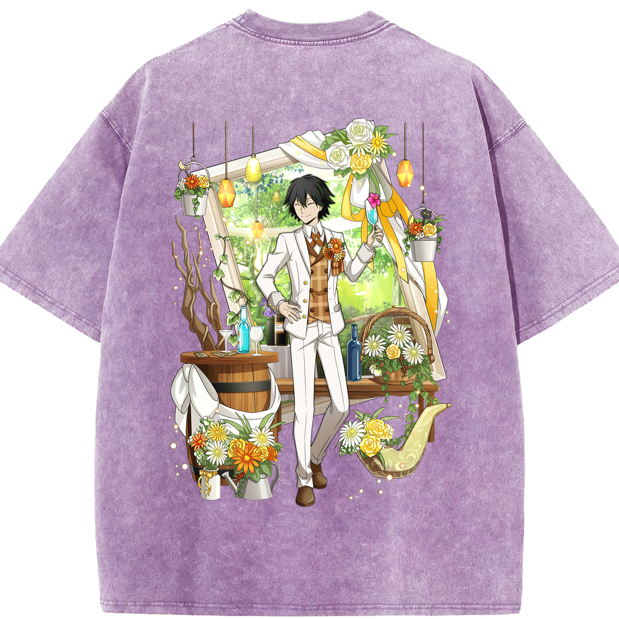 （画像用） 文豪ストレイドッグス Bungo Stray Dogs 綿100% ヴィンテージ風 半袖Tシャツ（背面プリント）