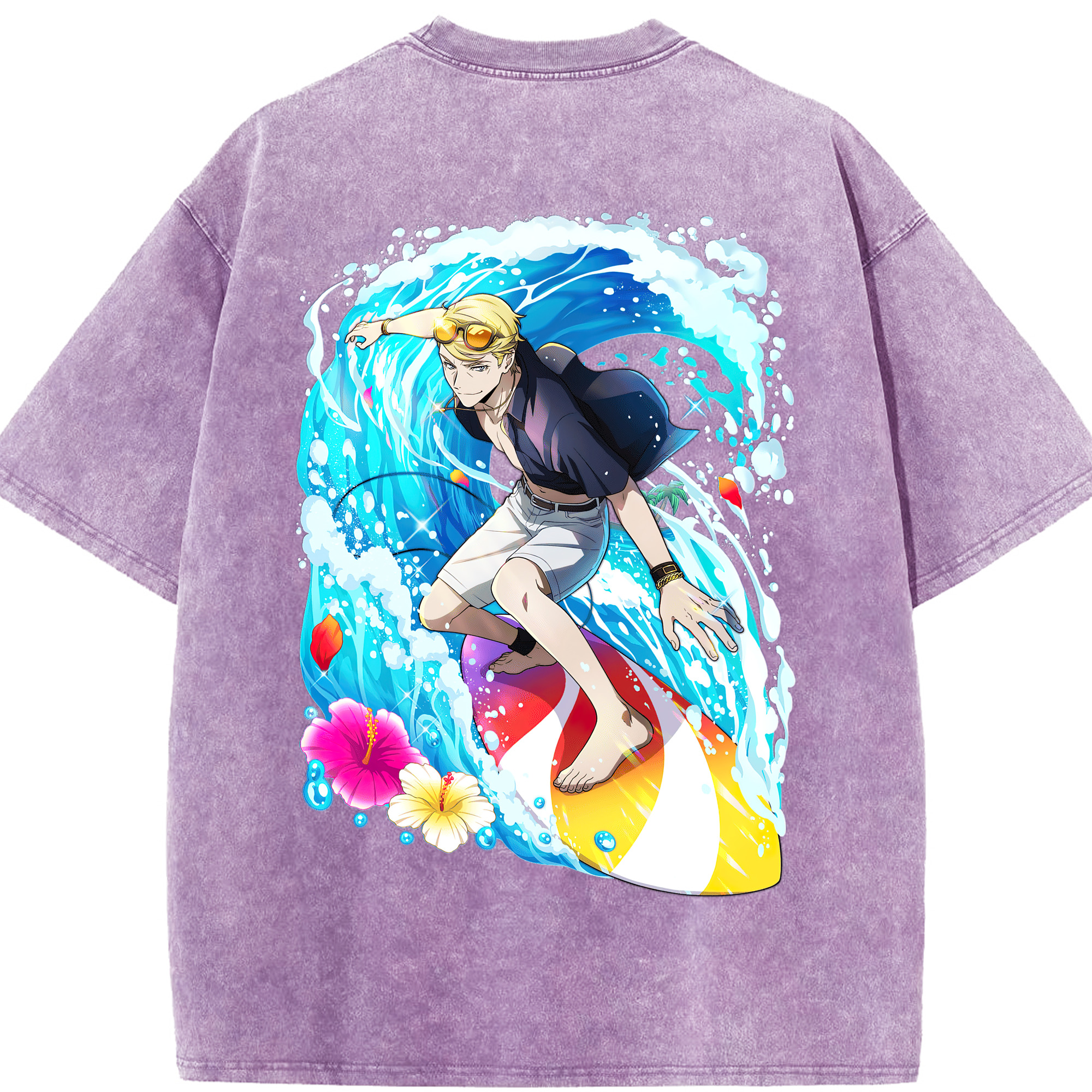 （画像用） 文豪ストレイドッグス Bungo Stray Dogs 綿100% ヴィンテージ風 半袖Tシャツ（背面プリント）
