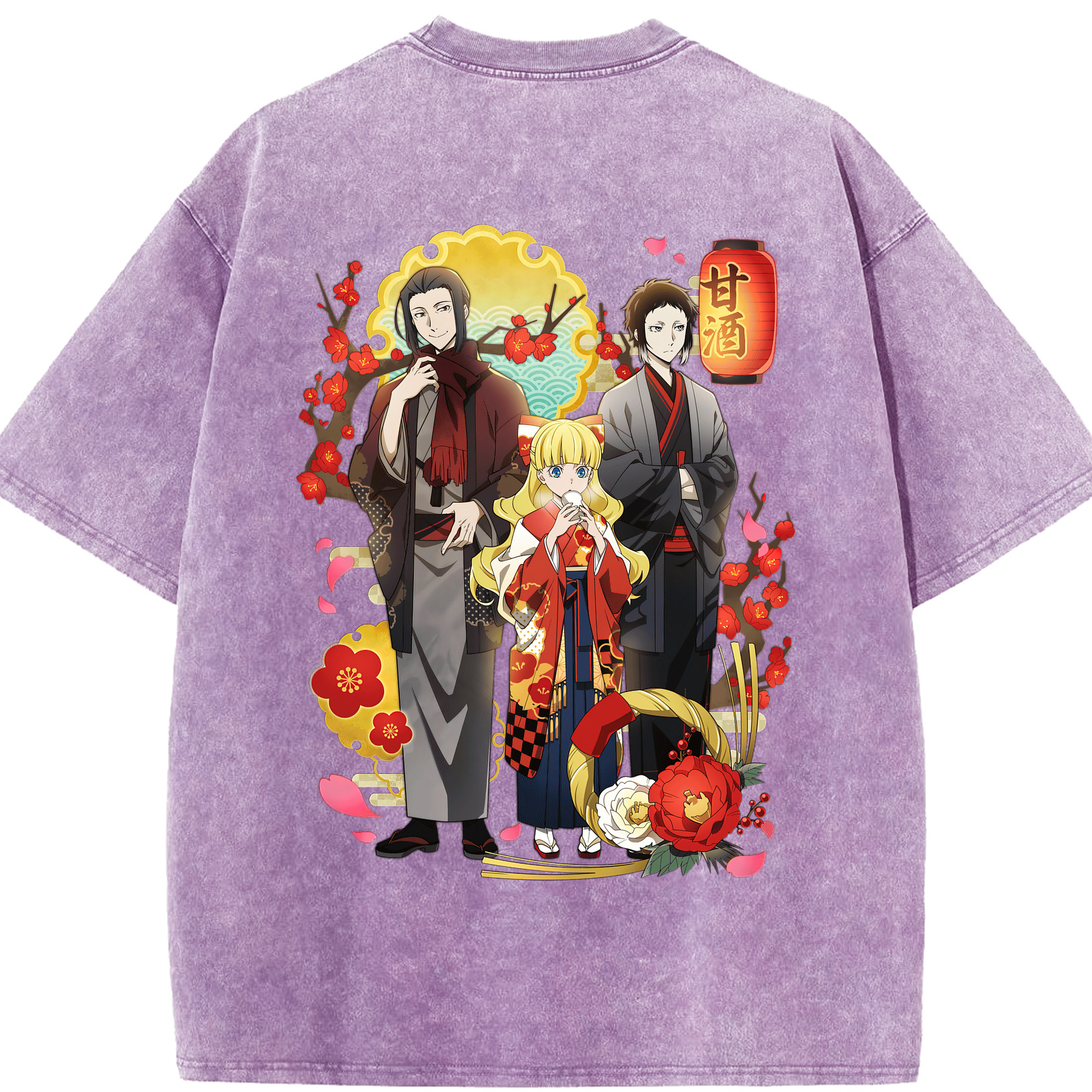 （画像用） 文豪ストレイドッグス Bungo Stray Dogs 綿100% ヴィンテージ風 半袖Tシャツ（背面プリント）