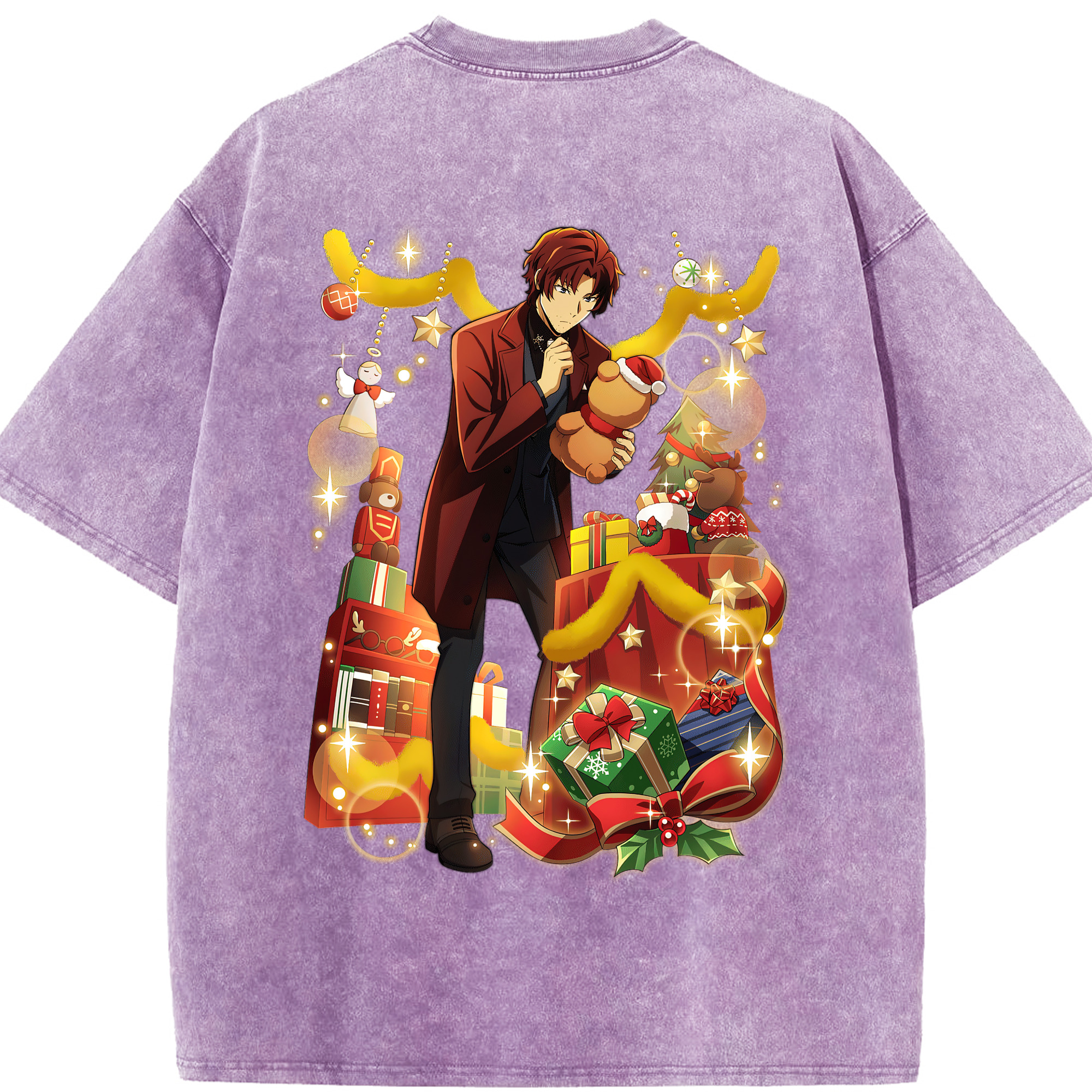 （画像用） 文豪ストレイドッグス Bungo Stray Dogs 綿100% ヴィンテージ風 半袖Tシャツ（背面プリント）