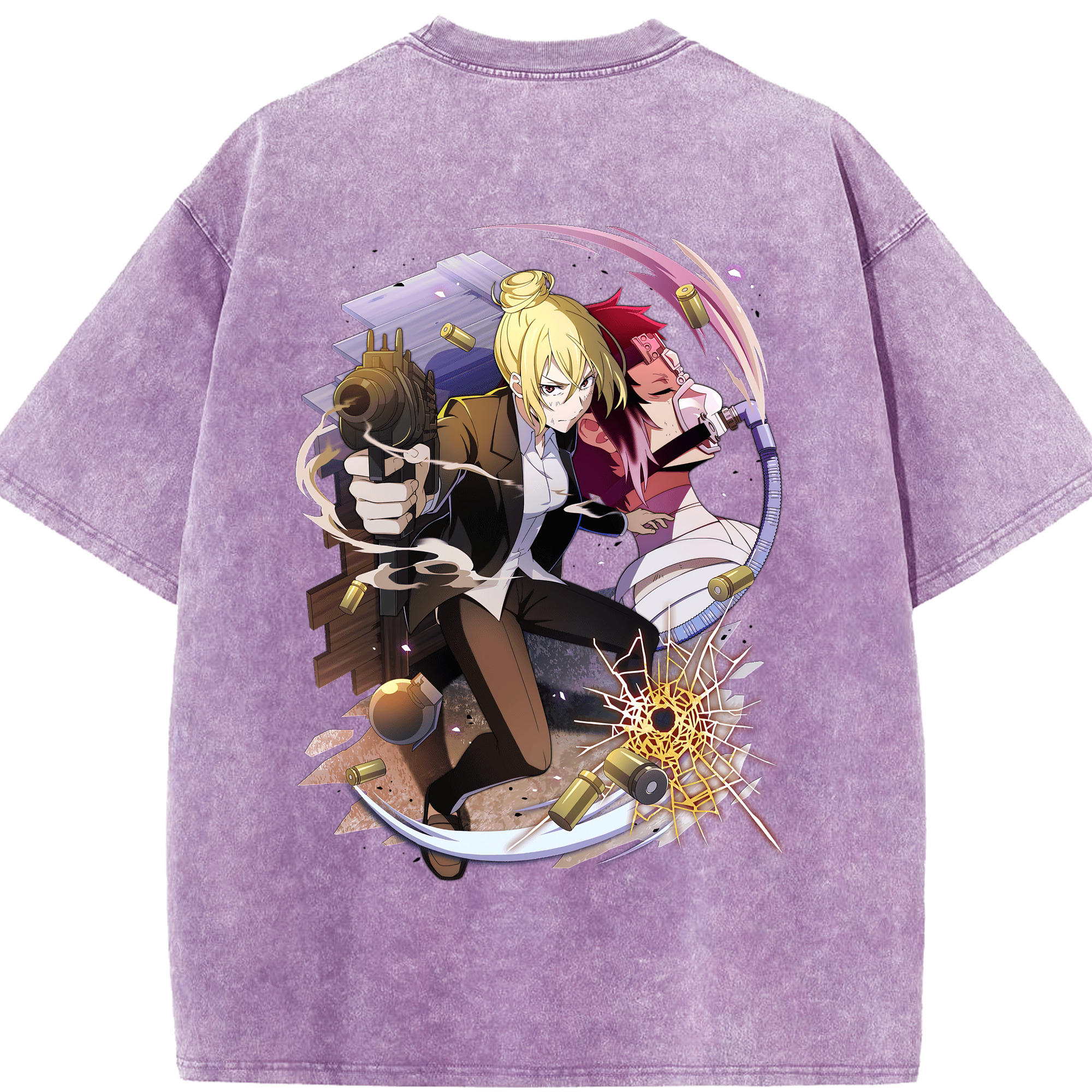 （画像用） 文豪ストレイドッグス Bungo Stray Dogs 綿100% ヴィンテージ風 半袖Tシャツ（背面プリント）