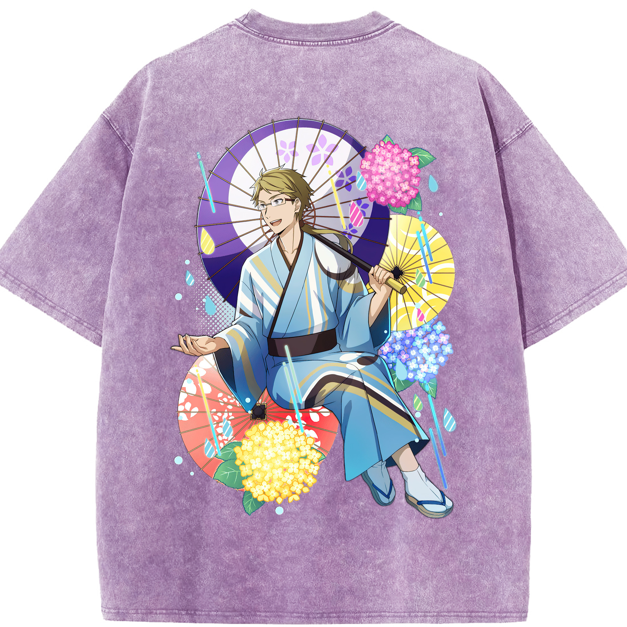 （画像用） 文豪ストレイドッグス Bungo Stray Dogs 綿100% ヴィンテージ風 半袖Tシャツ（背面プリント）