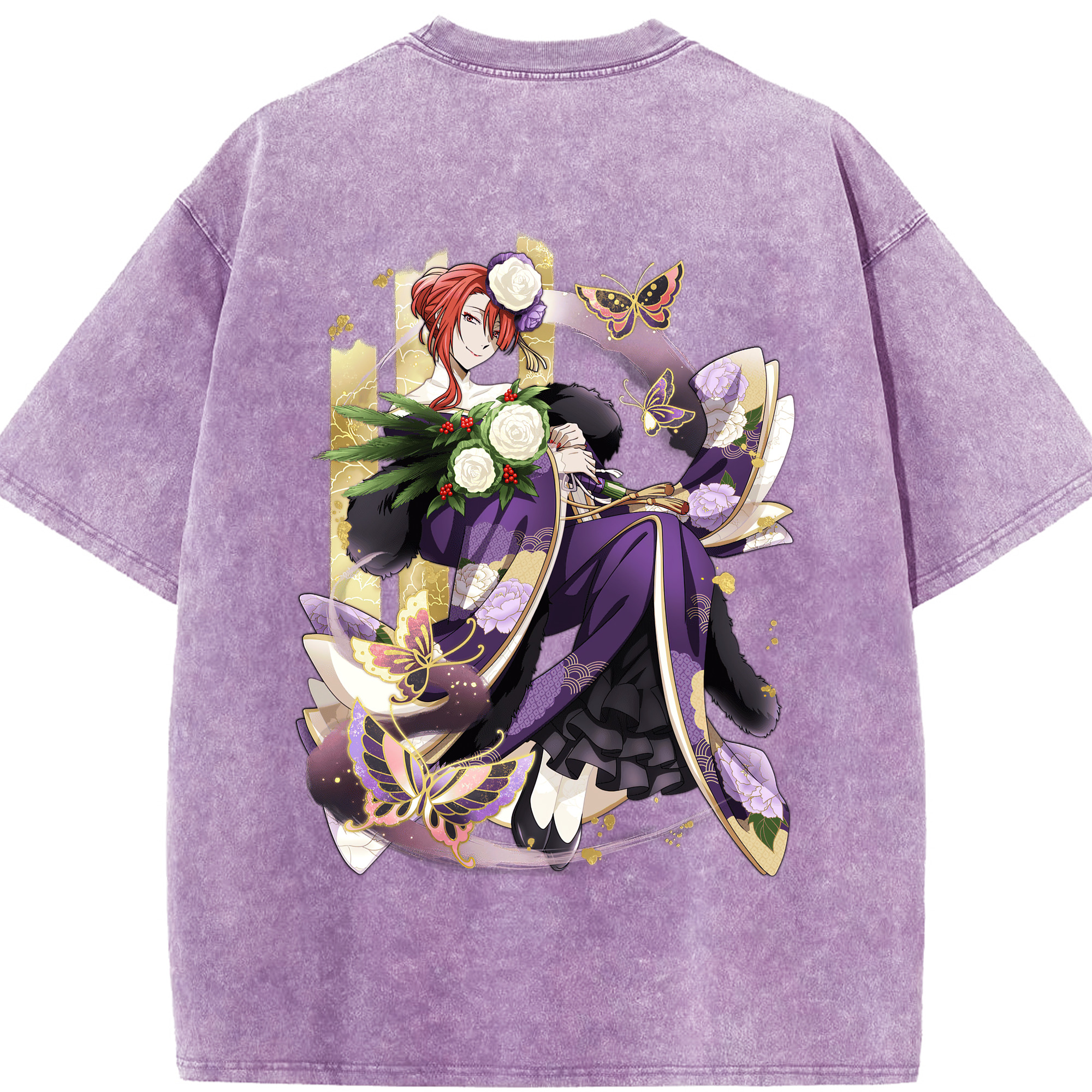 （画像用） 文豪ストレイドッグス Bungo Stray Dogs 綿100% ヴィンテージ風 半袖Tシャツ（背面プリント）