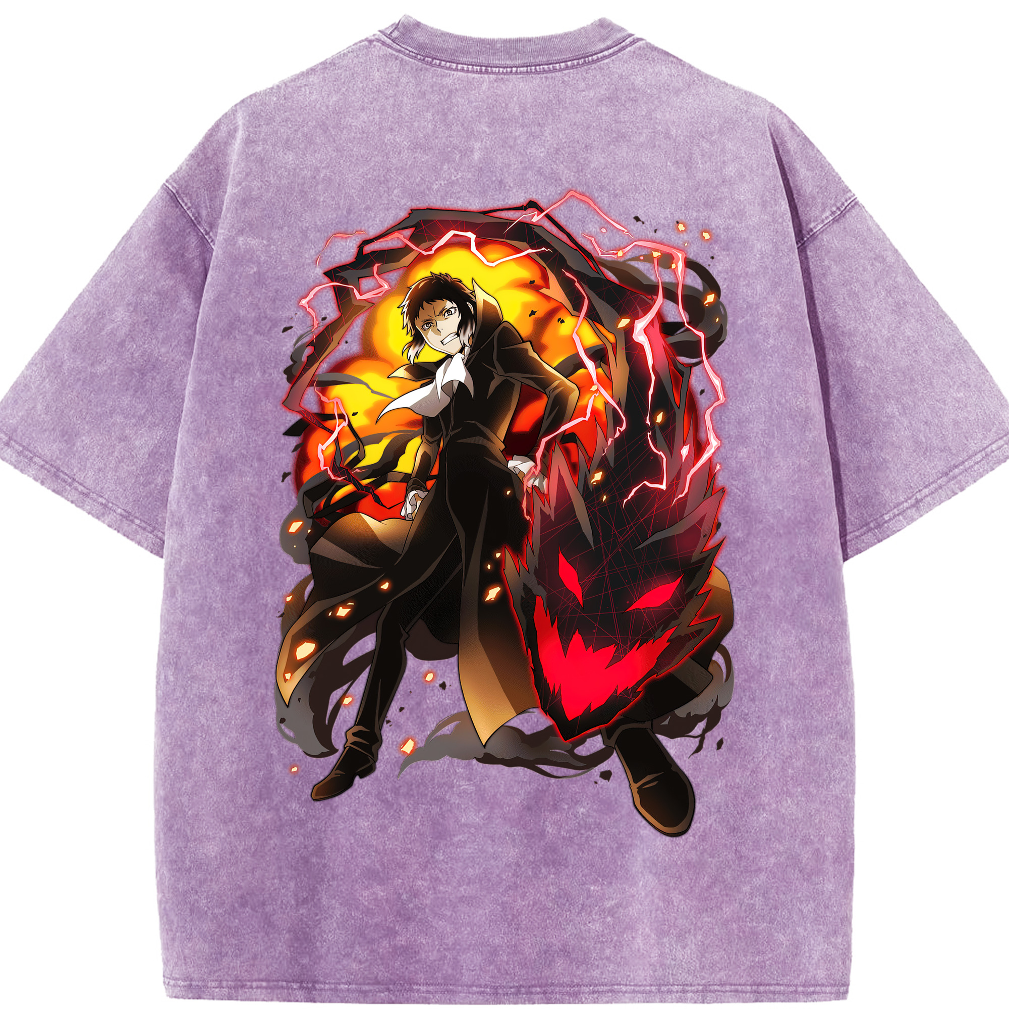 （画像用） 文豪ストレイドッグス Bungo Stray Dogs 綿100% ヴィンテージ風 半袖Tシャツ（背面プリント）