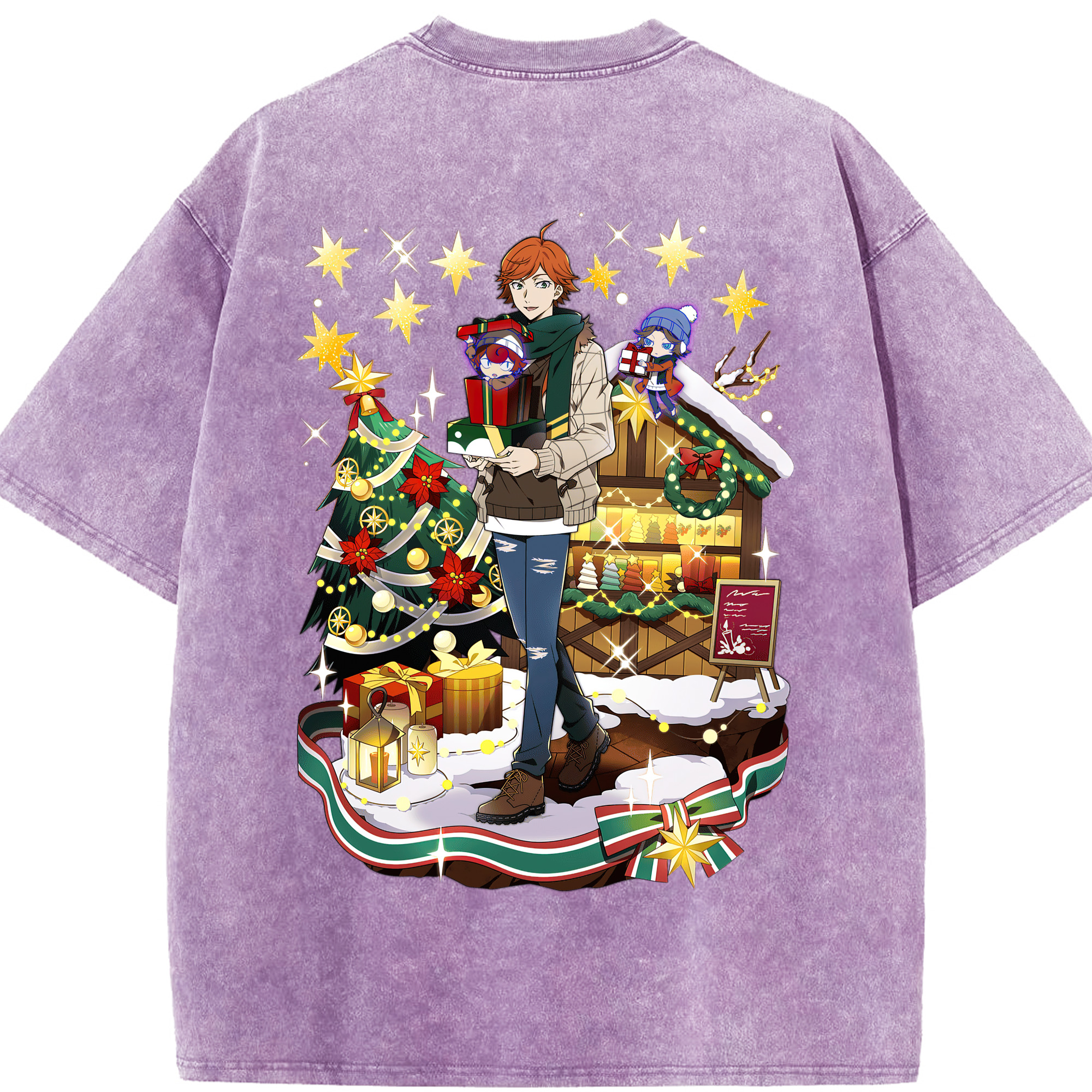 （画像用） 文豪ストレイドッグス Bungo Stray Dogs 綿100% ヴィンテージ風 半袖Tシャツ（背面プリント）