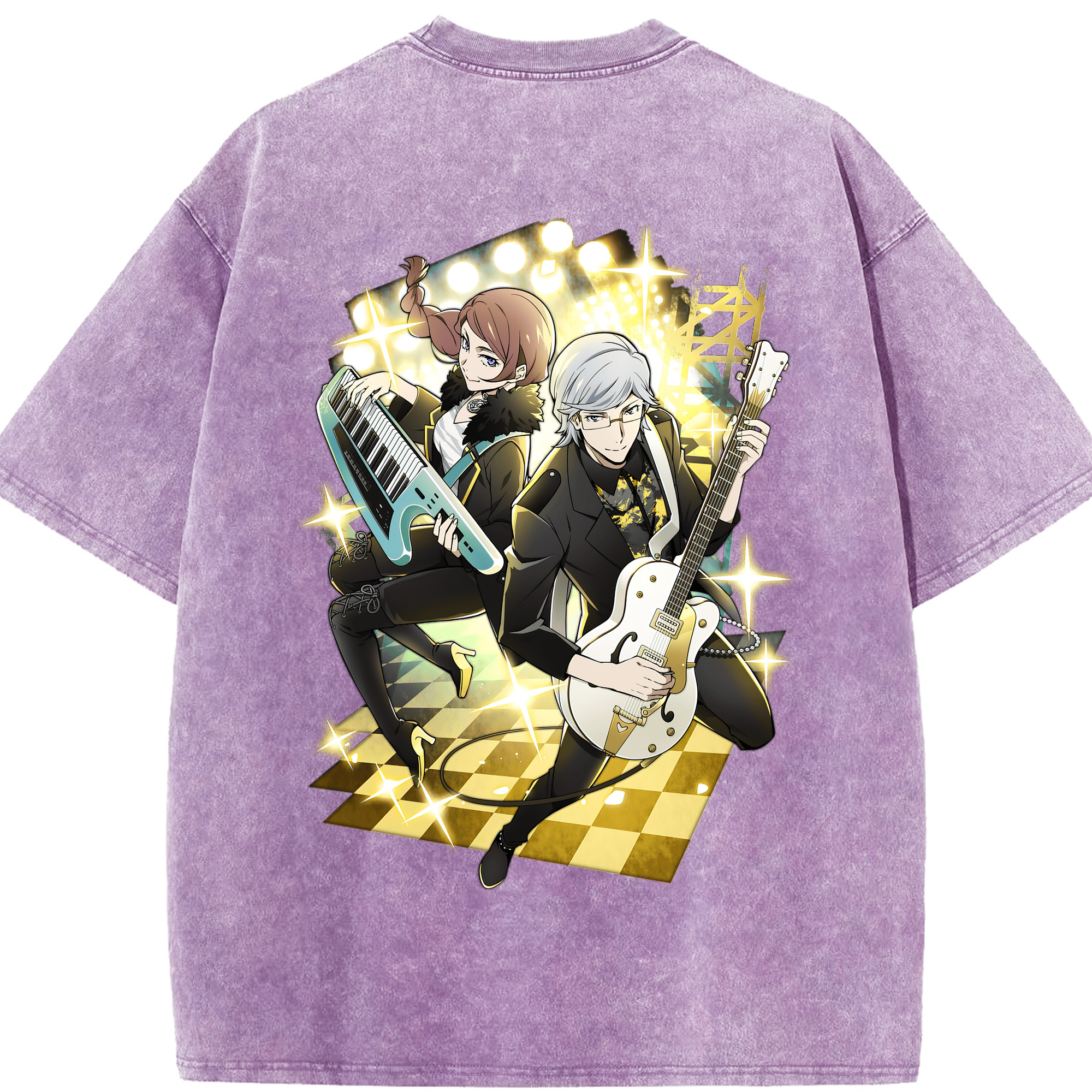 （画像用） 文豪ストレイドッグス Bungo Stray Dogs 綿100% ヴィンテージ風 半袖Tシャツ（背面プリント）