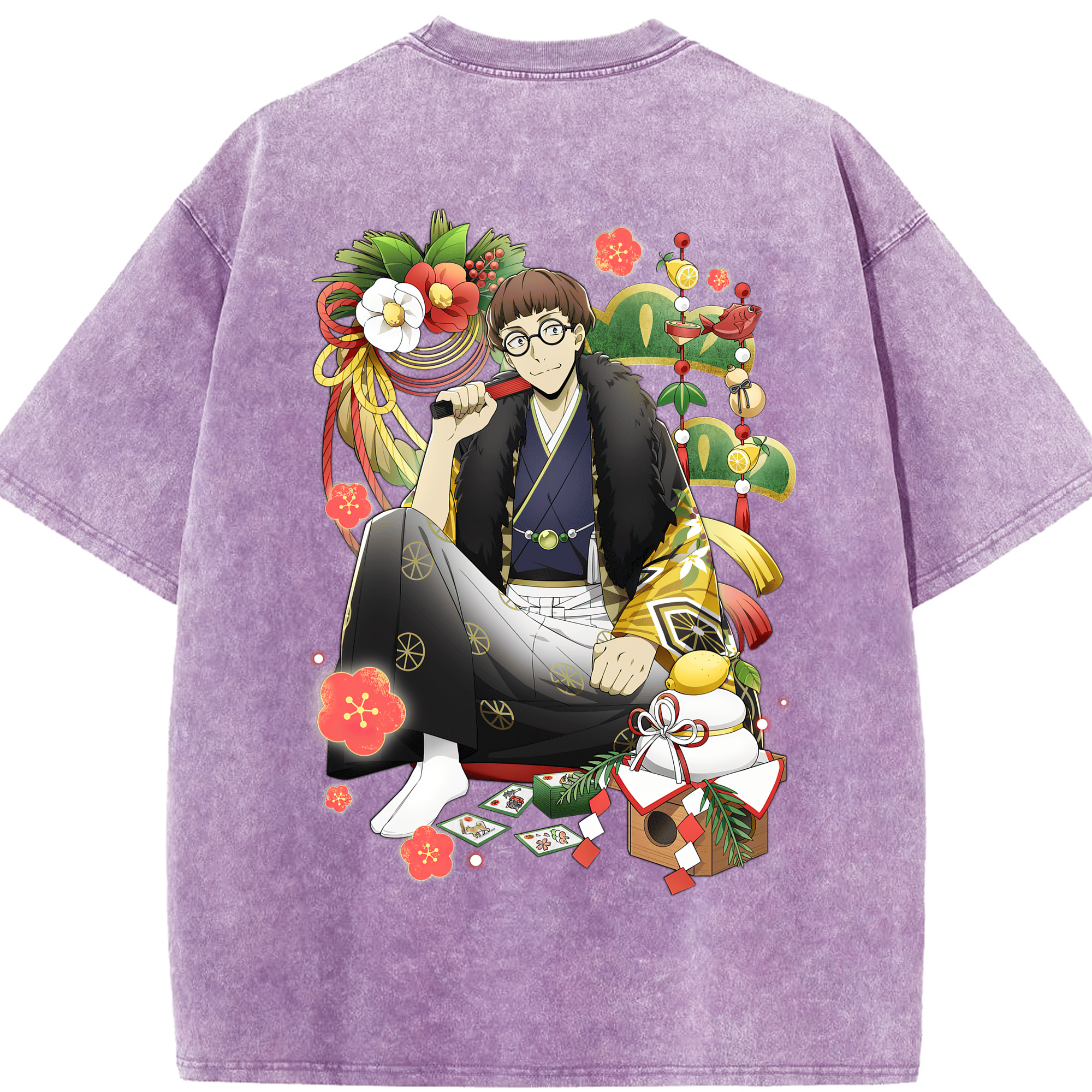 （画像用） 文豪ストレイドッグス Bungo Stray Dogs 綿100% ヴィンテージ風 半袖Tシャツ（背面プリント）