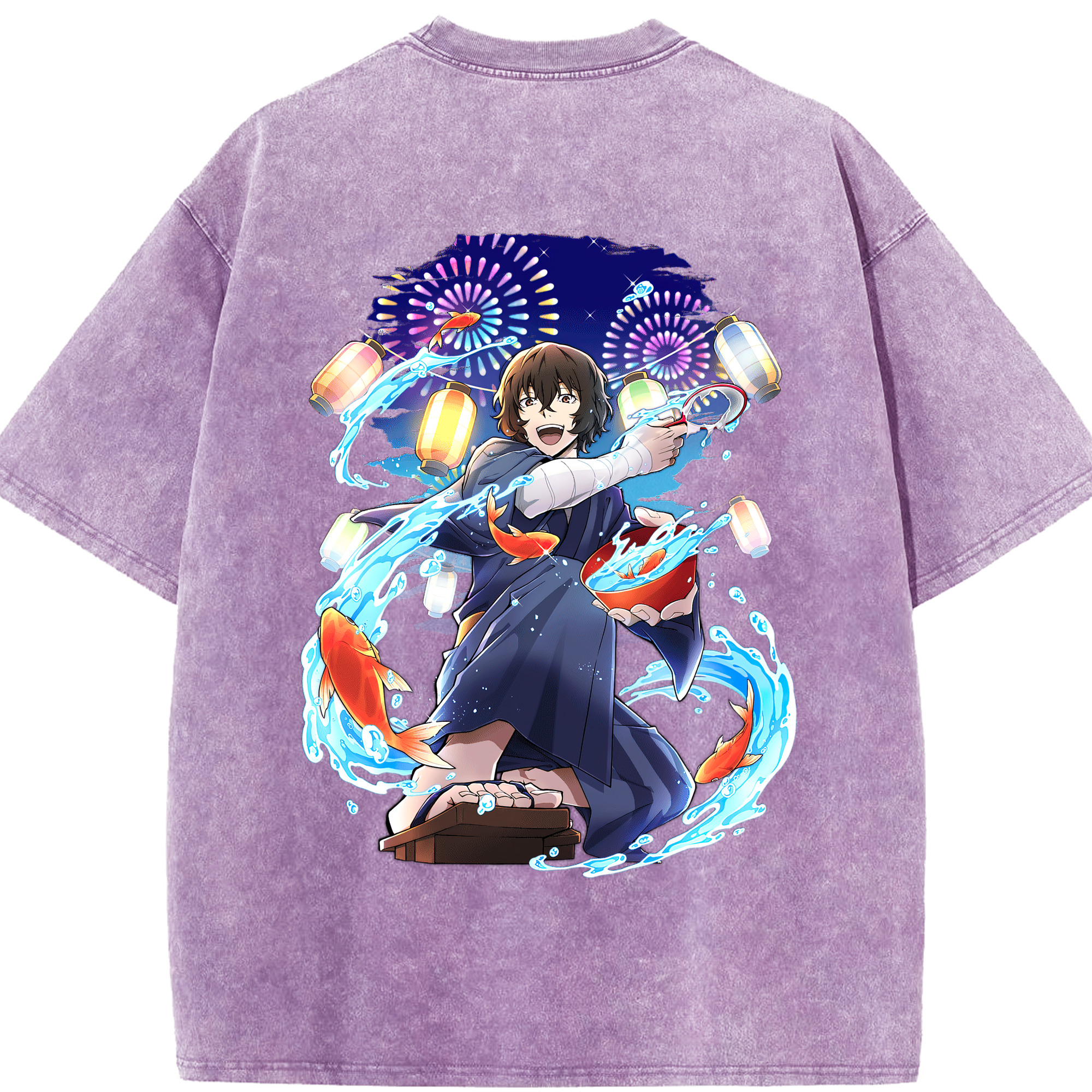 （画像用） 文豪ストレイドッグス Bungo Stray Dogs 綿100% ヴィンテージ風 半袖Tシャツ（背面プリント）