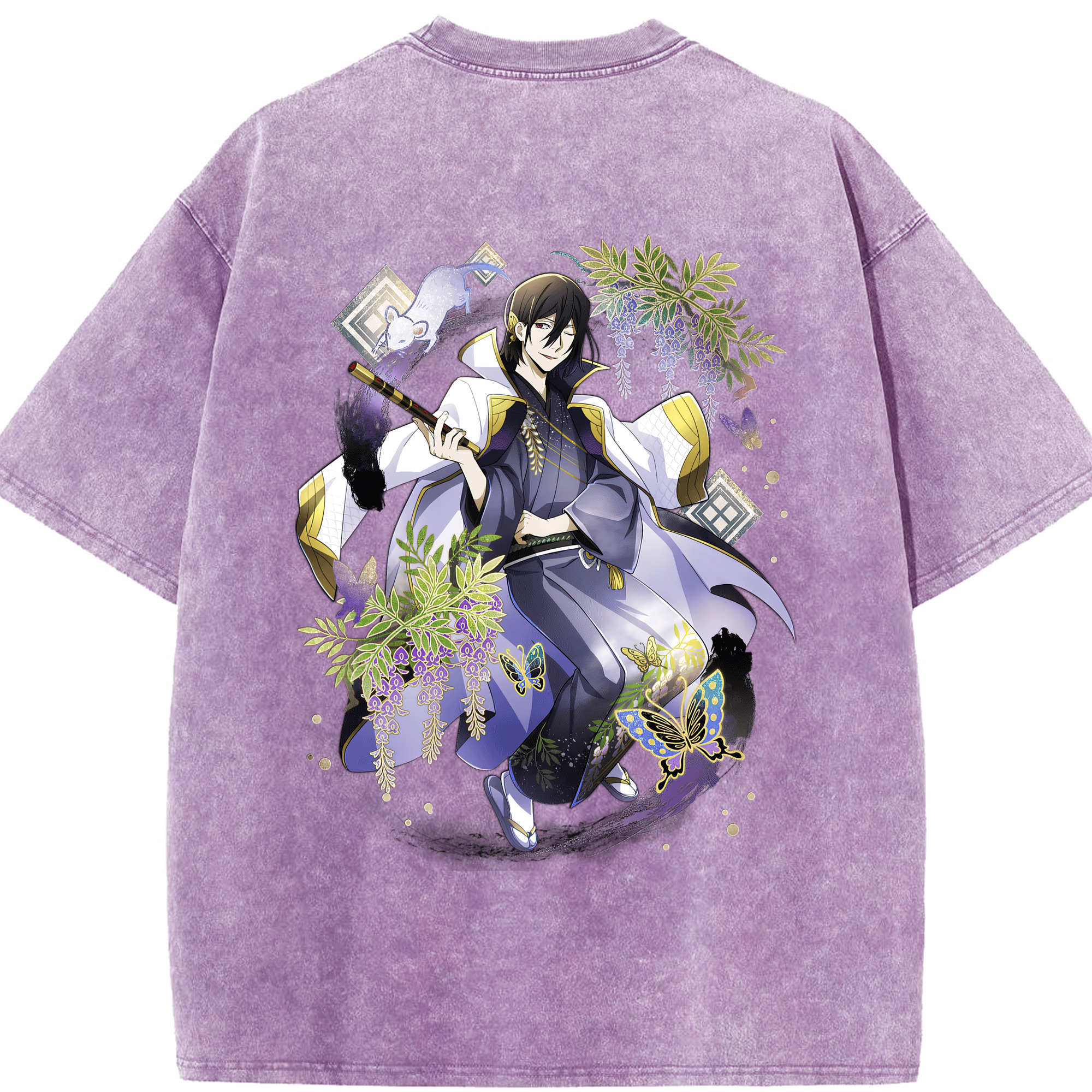 （画像用） 文豪ストレイドッグス Bungo Stray Dogs 綿100% ヴィンテージ風 半袖Tシャツ（背面プリント）