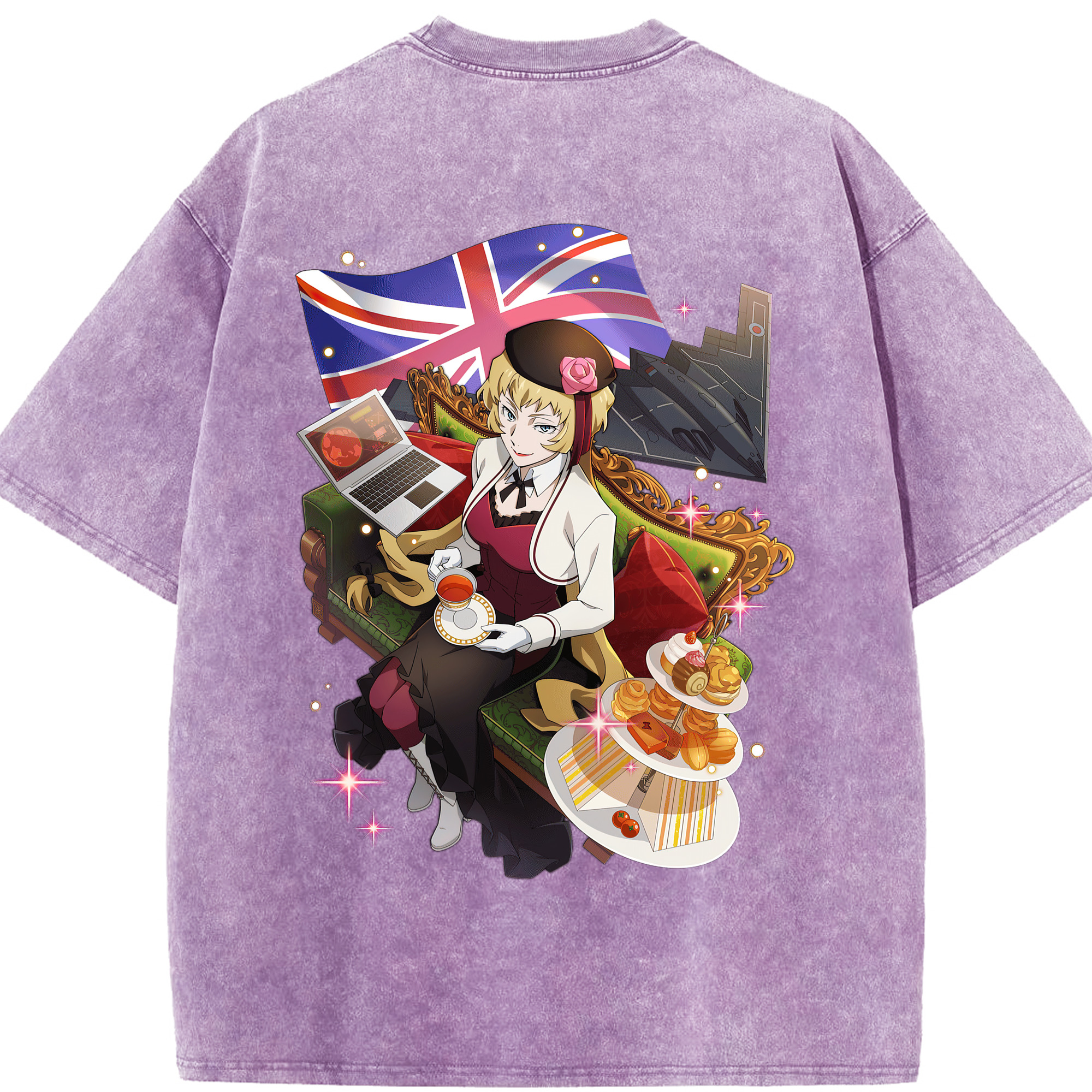 （画像用） 文豪ストレイドッグス Bungo Stray Dogs 綿100% ヴィンテージ風 半袖Tシャツ（背面プリント）