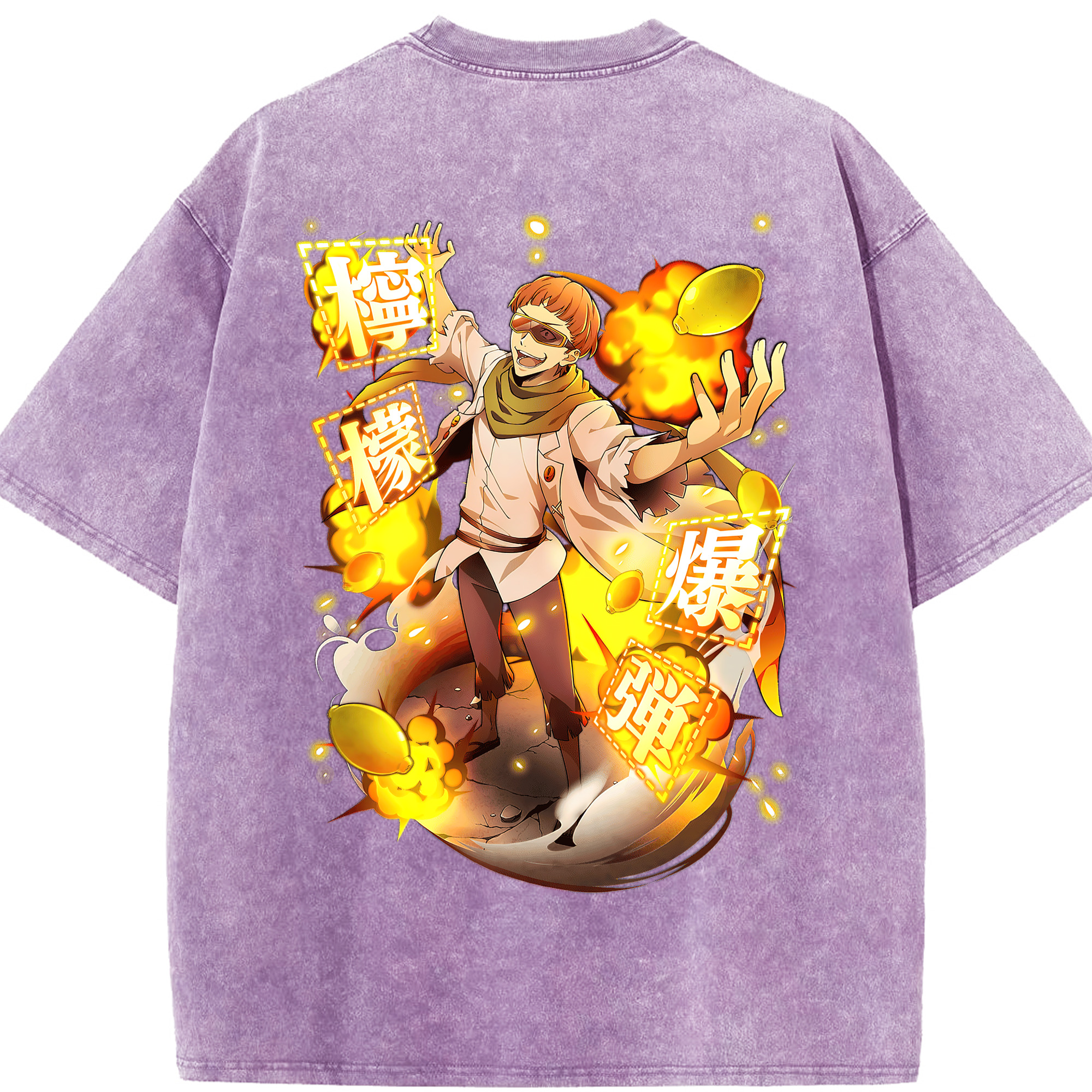 （画像用） 文豪ストレイドッグス Bungo Stray Dogs 綿100% ヴィンテージ風 半袖Tシャツ（背面プリント）