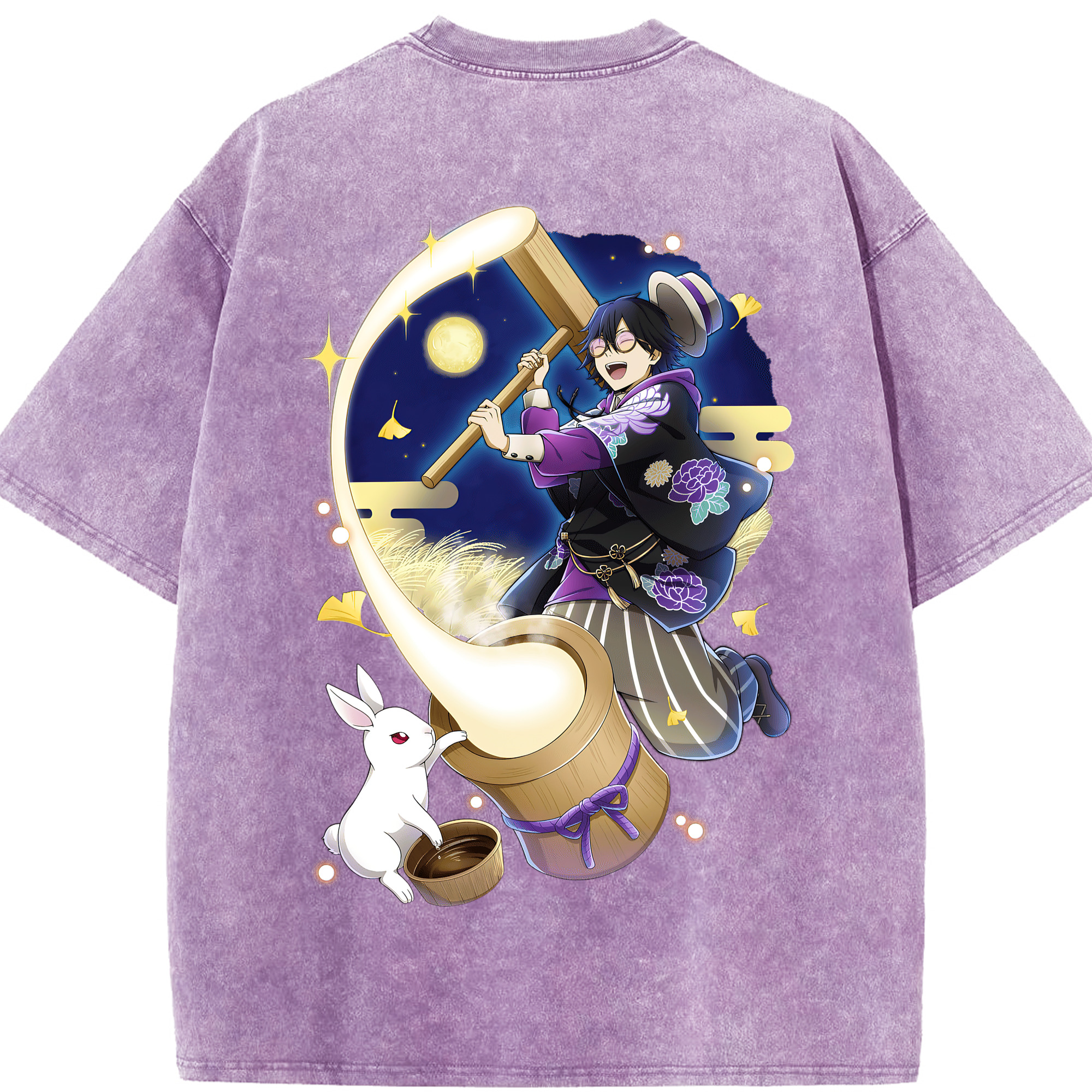 （画像用） 文豪ストレイドッグス Bungo Stray Dogs 綿100% ヴィンテージ風 半袖Tシャツ（背面プリント）