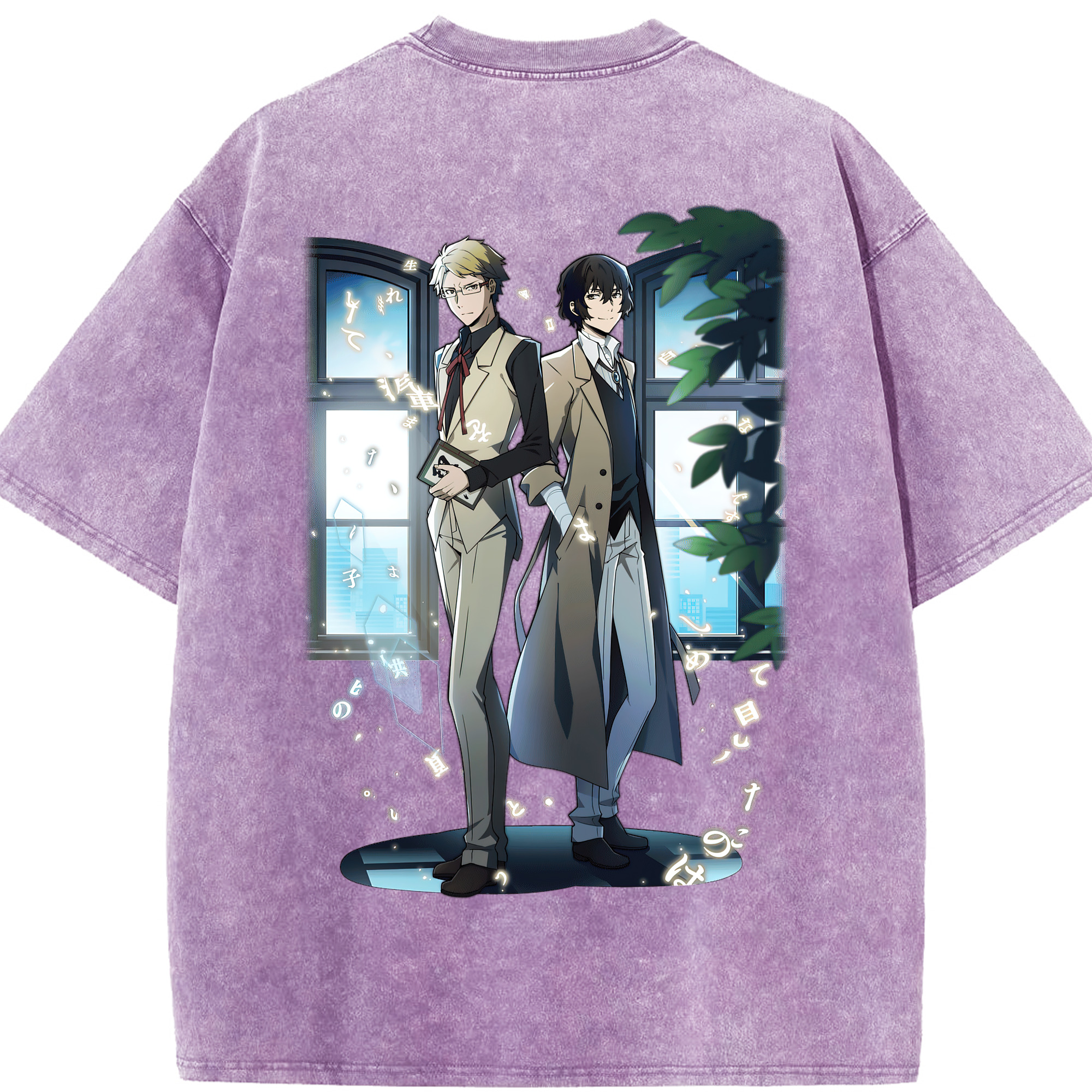 （画像用） 文豪ストレイドッグス Bungo Stray Dogs 綿100% ヴィンテージ風 半袖Tシャツ（背面プリント）