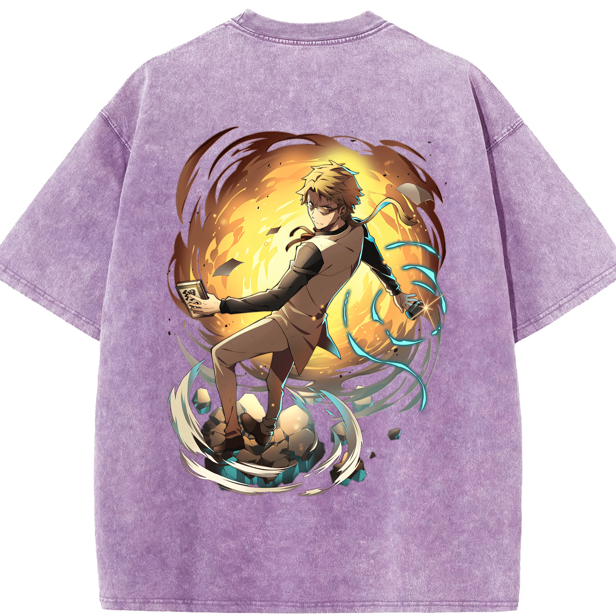 （画像用） 文豪ストレイドッグス Bungo Stray Dogs 綿100% ヴィンテージ風 半袖Tシャツ（背面プリント）