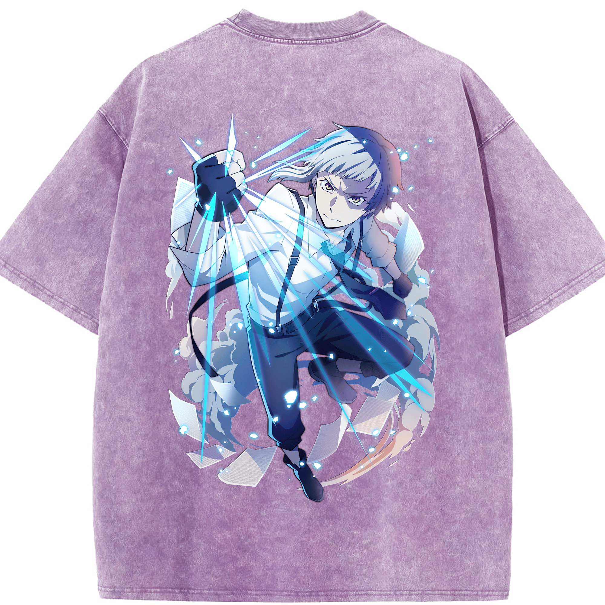 （画像用） 文豪ストレイドッグス Bungo Stray Dogs 綿100% ヴィンテージ風 半袖Tシャツ（背面プリント）