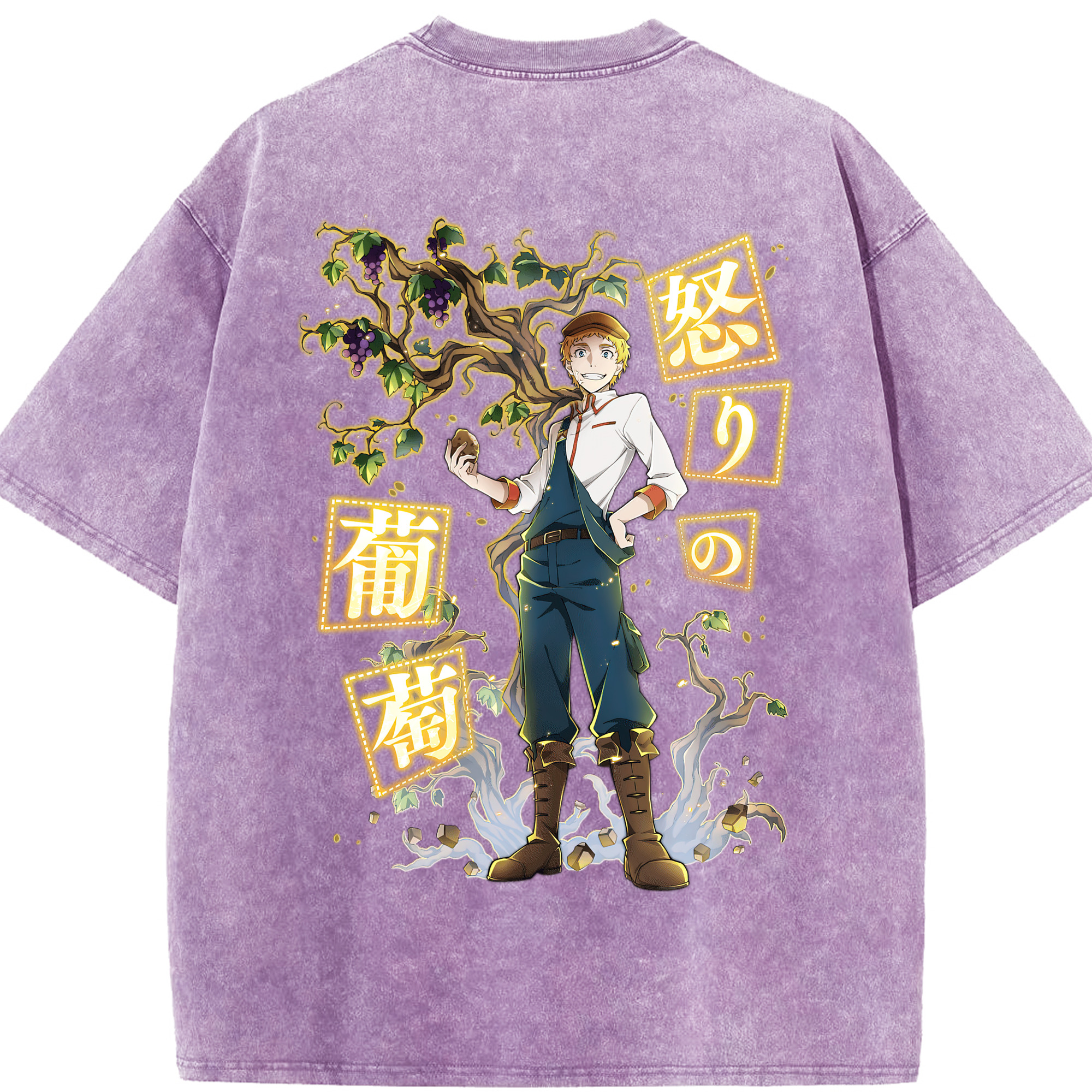 （画像用） 文豪ストレイドッグス Bungo Stray Dogs 綿100% ヴィンテージ風 半袖Tシャツ（背面プリント）