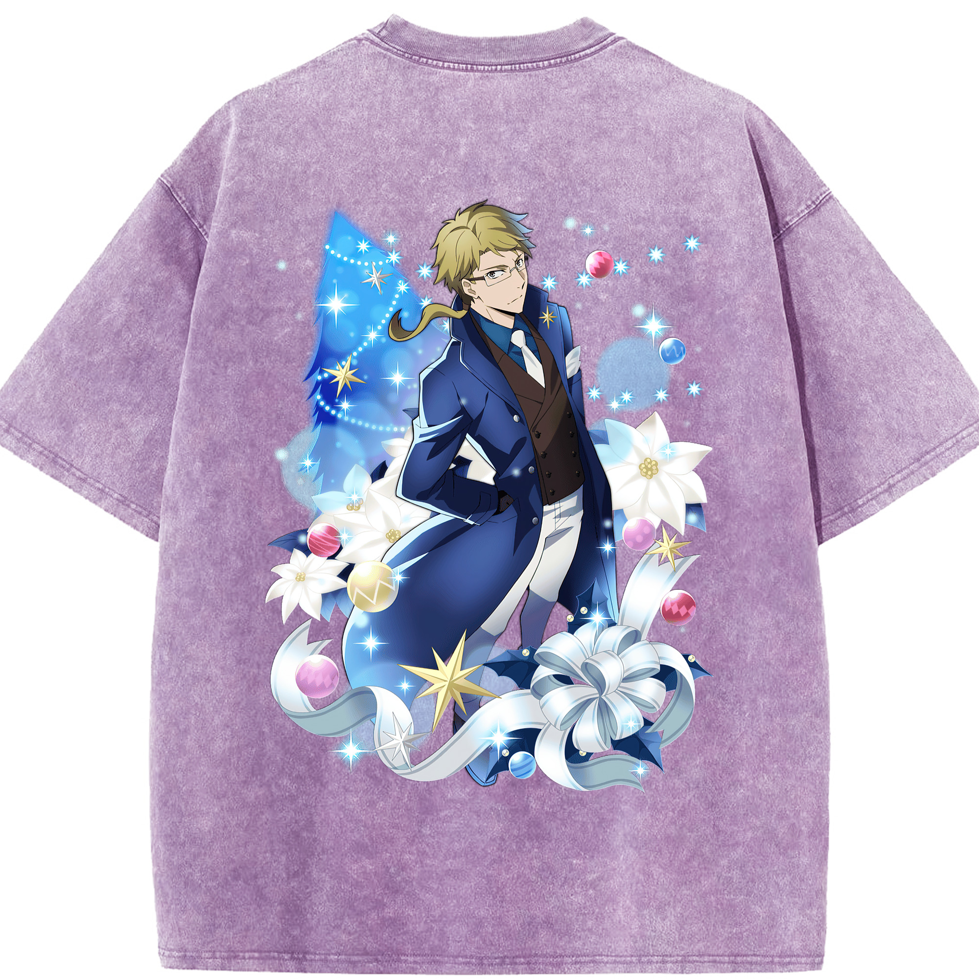 （画像用） 文豪ストレイドッグス Bungo Stray Dogs 綿100% ヴィンテージ風 半袖Tシャツ（背面プリント）